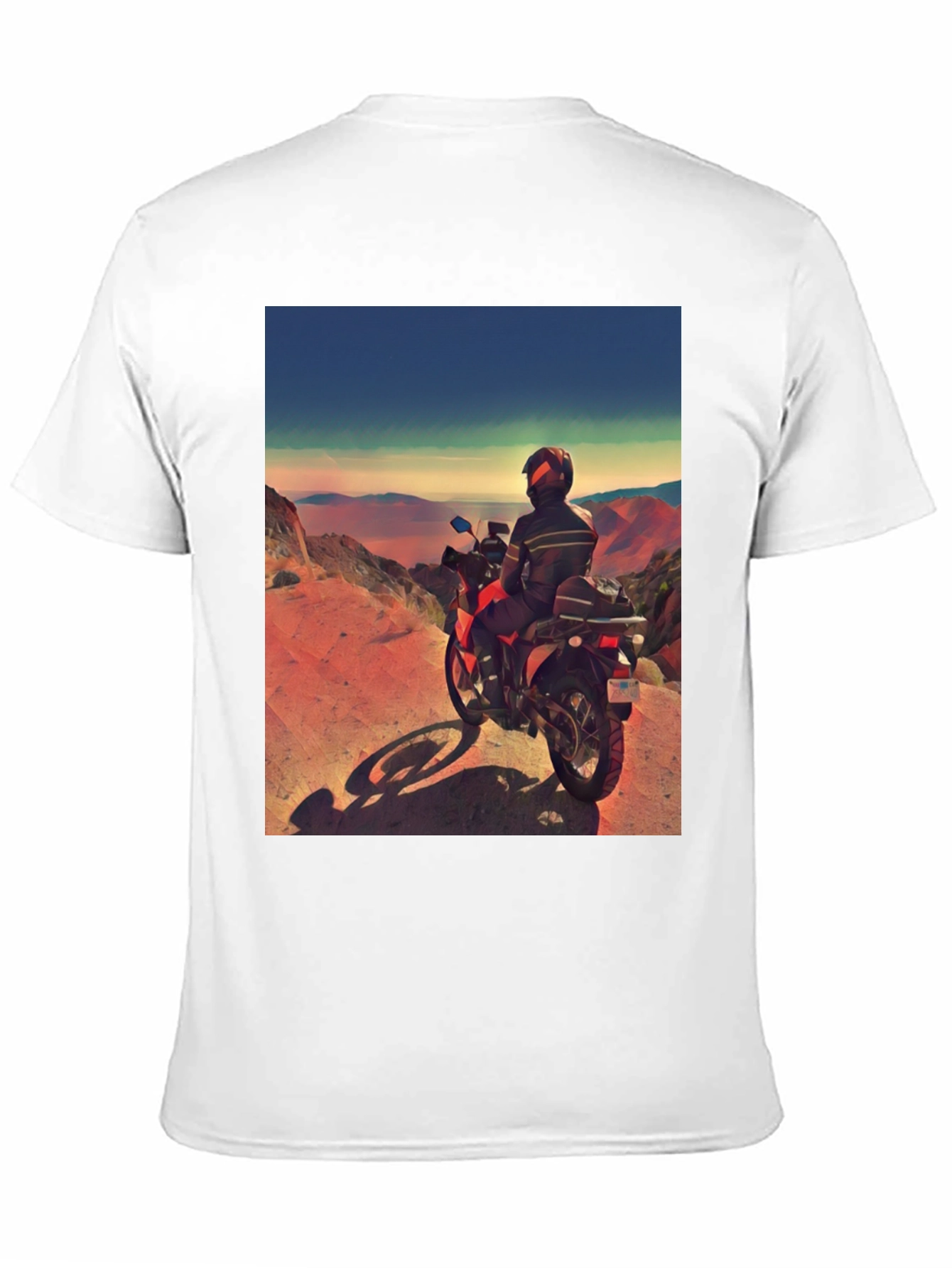 Motorcycle Adventure Tee - Scenic View Graphic T-Shirt
