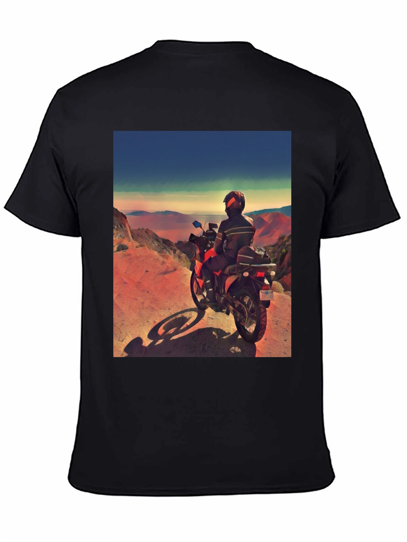 Motorcycle Adventure Tee - Scenic View Graphic T-Shirt