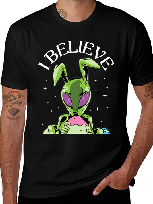 I Believe Alien Bunny Graphic Tee