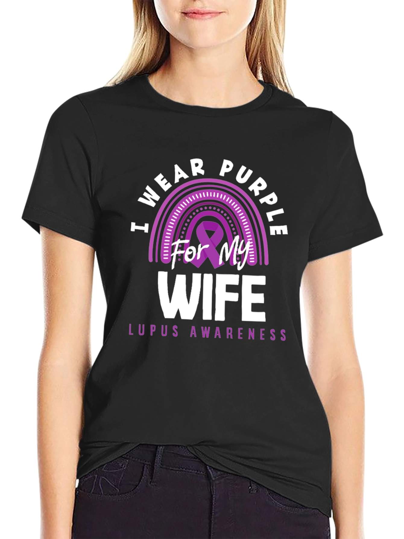 I Wear Purple For My Wife Lupus Awareness T-Shirt