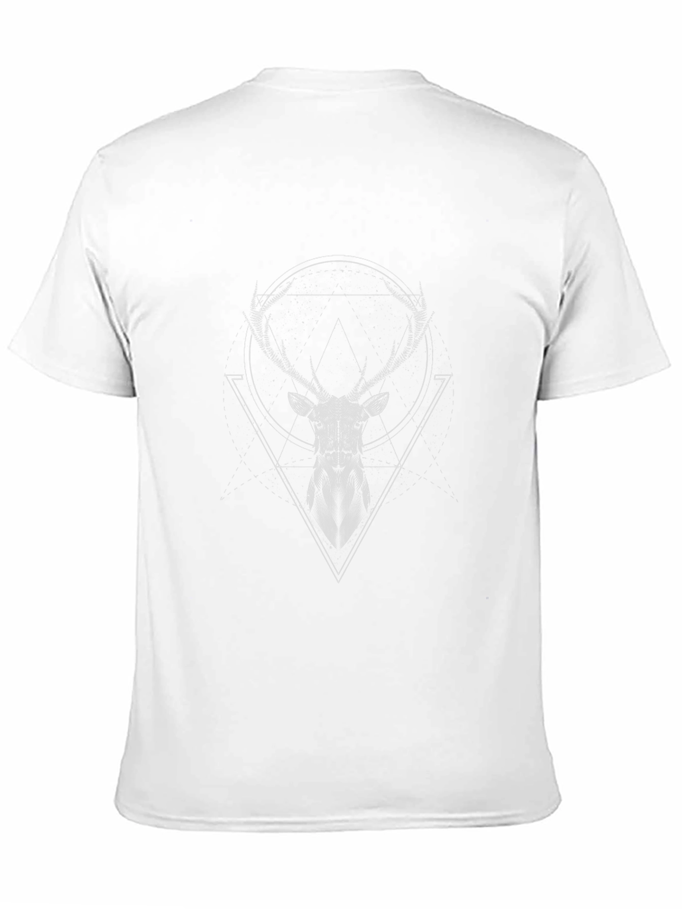 Geometric Deer Graphic Tee - Modern Black T-Shirt