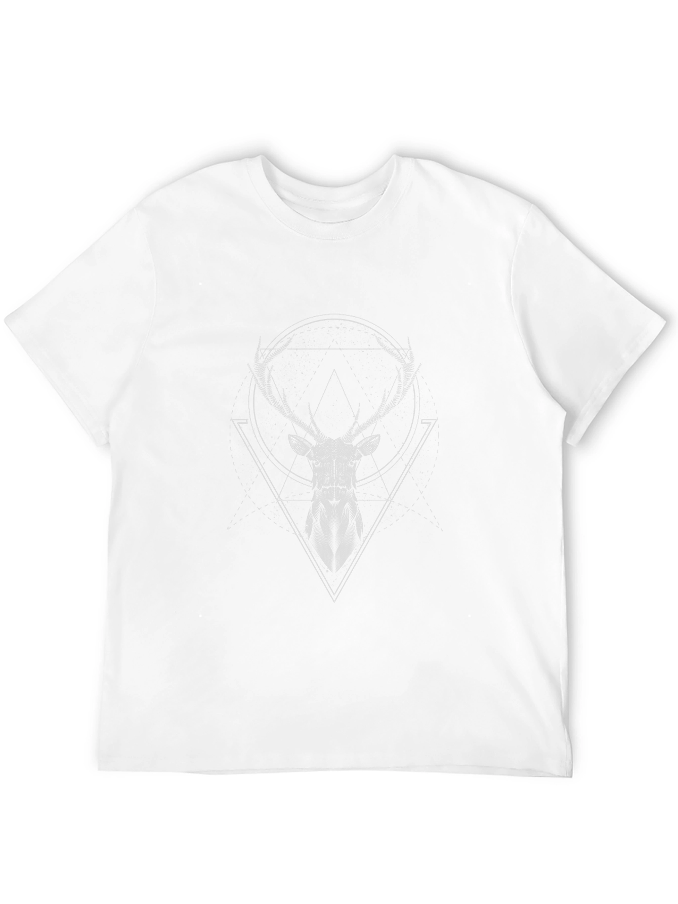 Geometric Deer Graphic Tee - Modern Black T-Shirt
