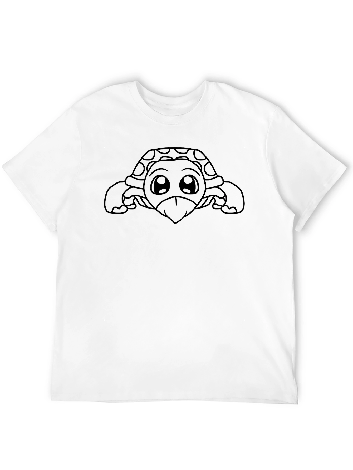 Cute Turtle Graphic Print Black T-Shirt