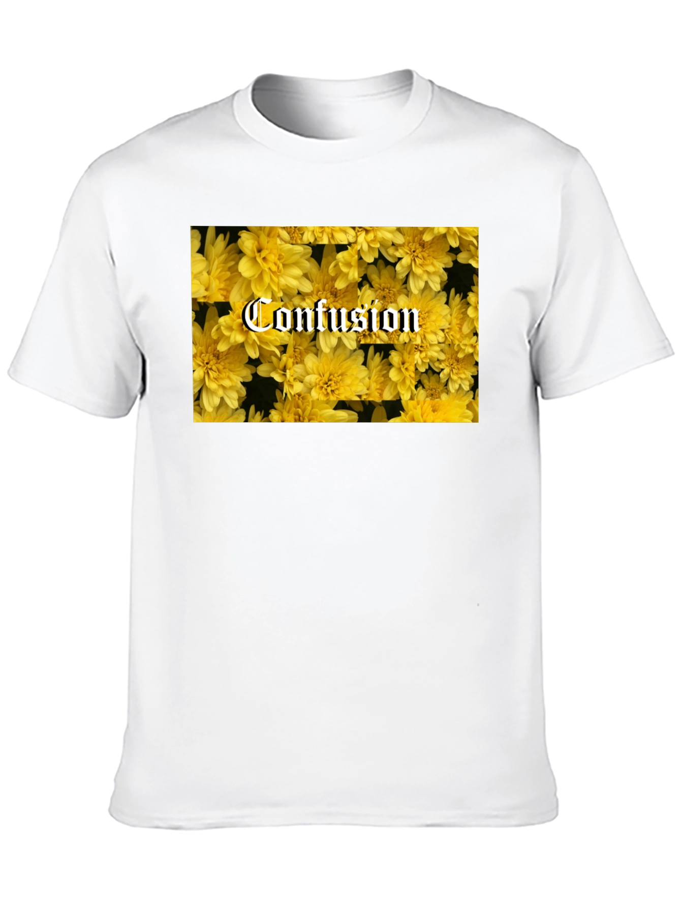 Confusion Floral Graphic Tee - Trendy Black T-Shirt