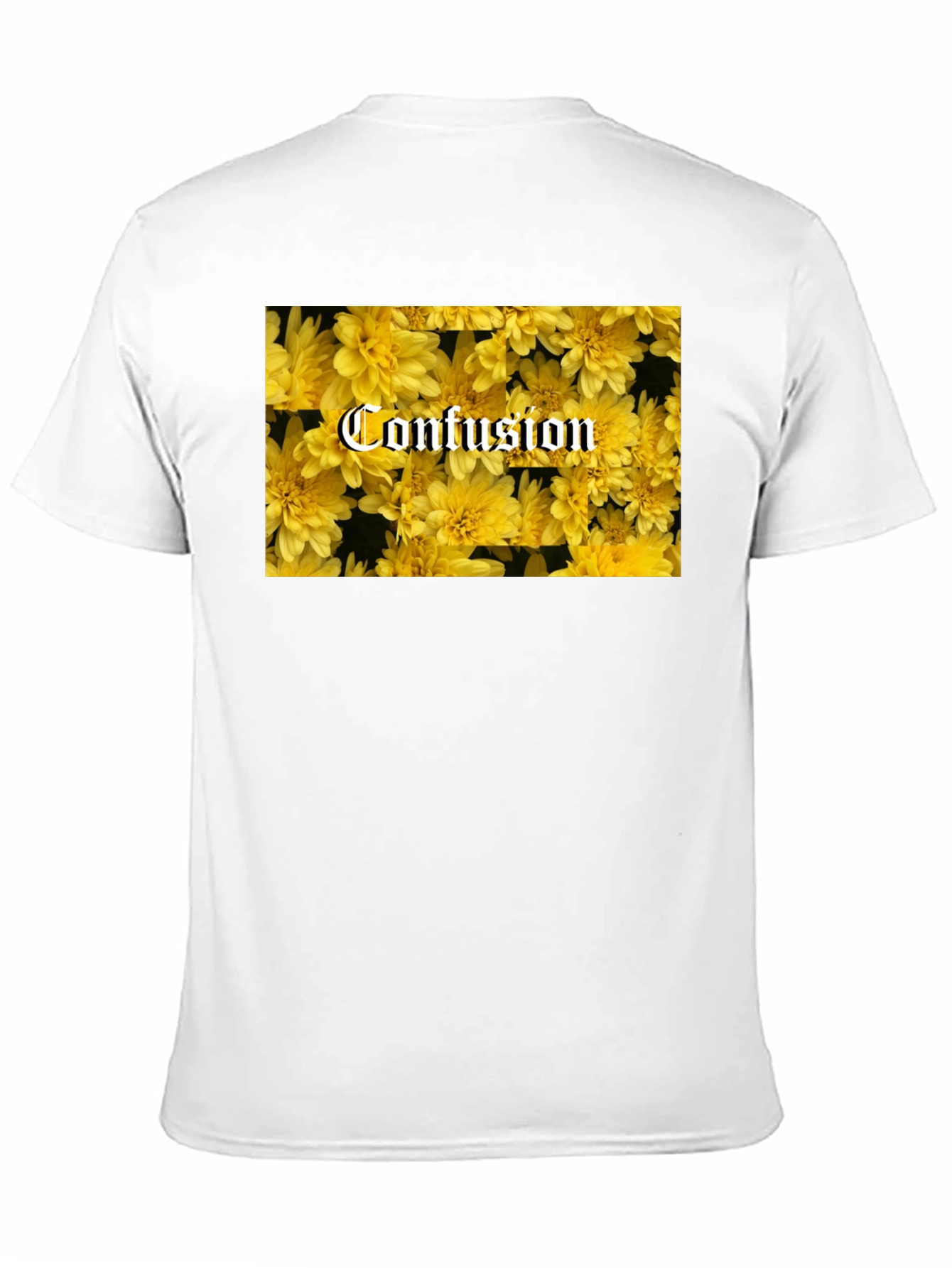 Confusion Floral Graphic Tee - Trendy Black T-Shirt