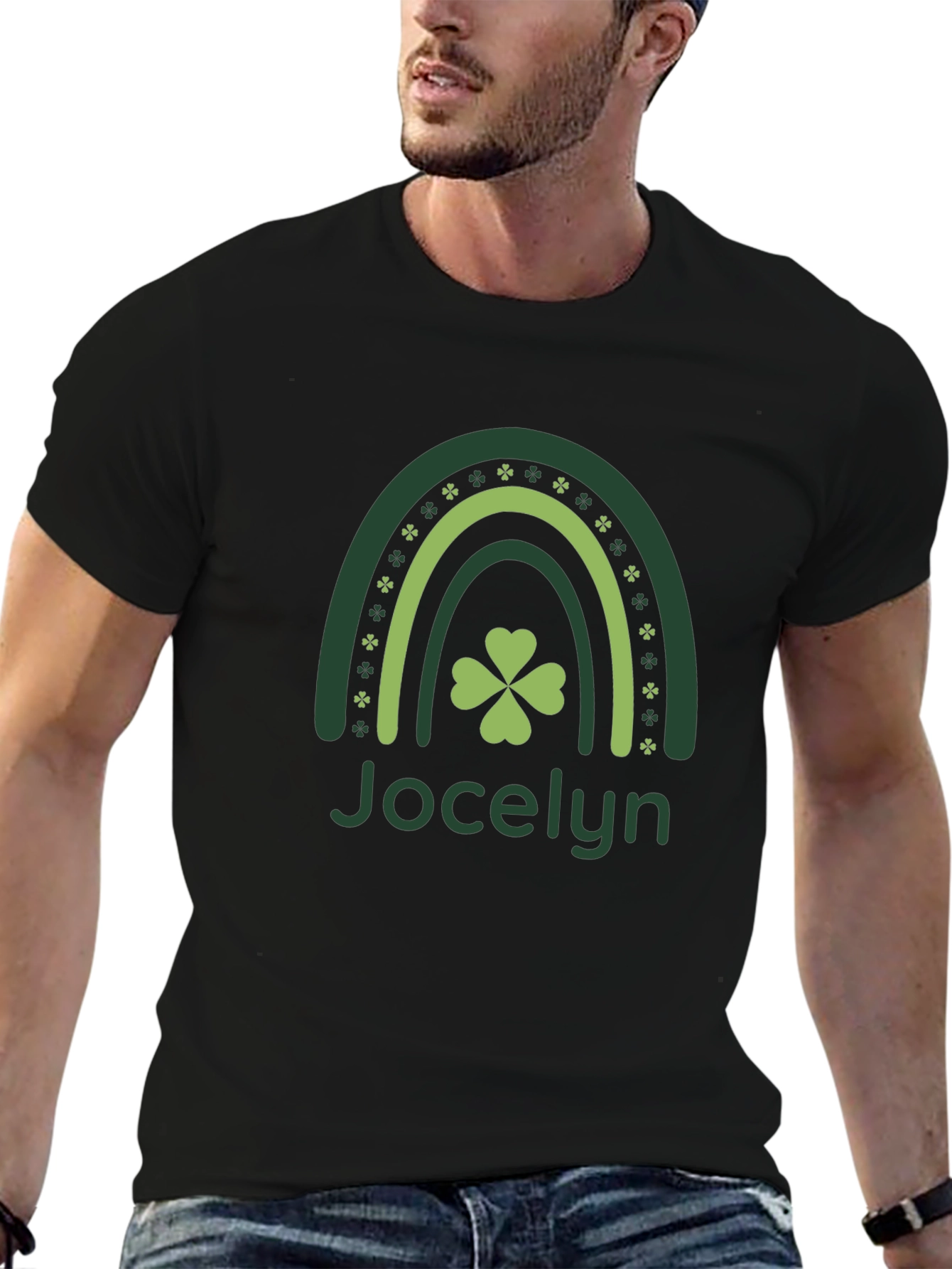 St. Patricks Day Jocelyn Shamrock Rainbow T-Shirt