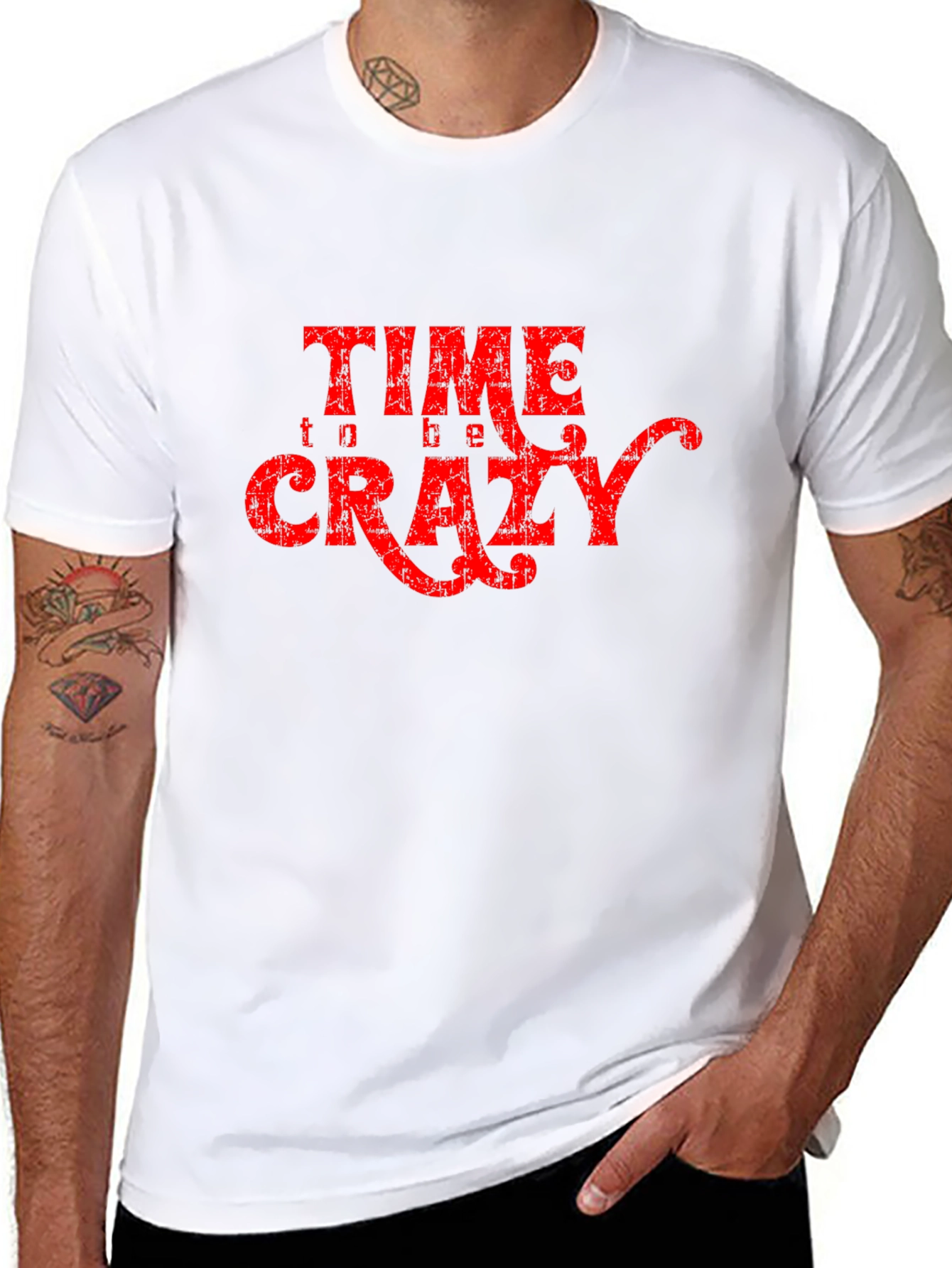 Time to Be Crazy Graphic T-Shirt - Black