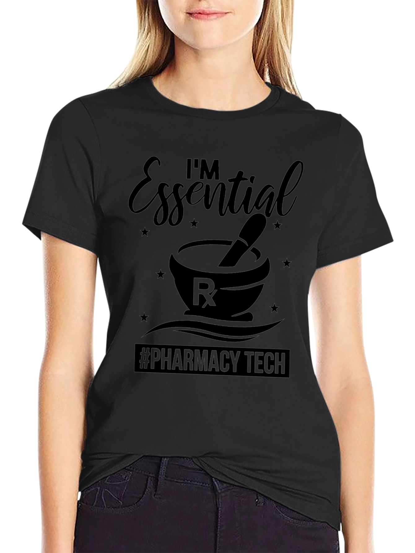Essential Pharmacy Tech Black T-Shirt