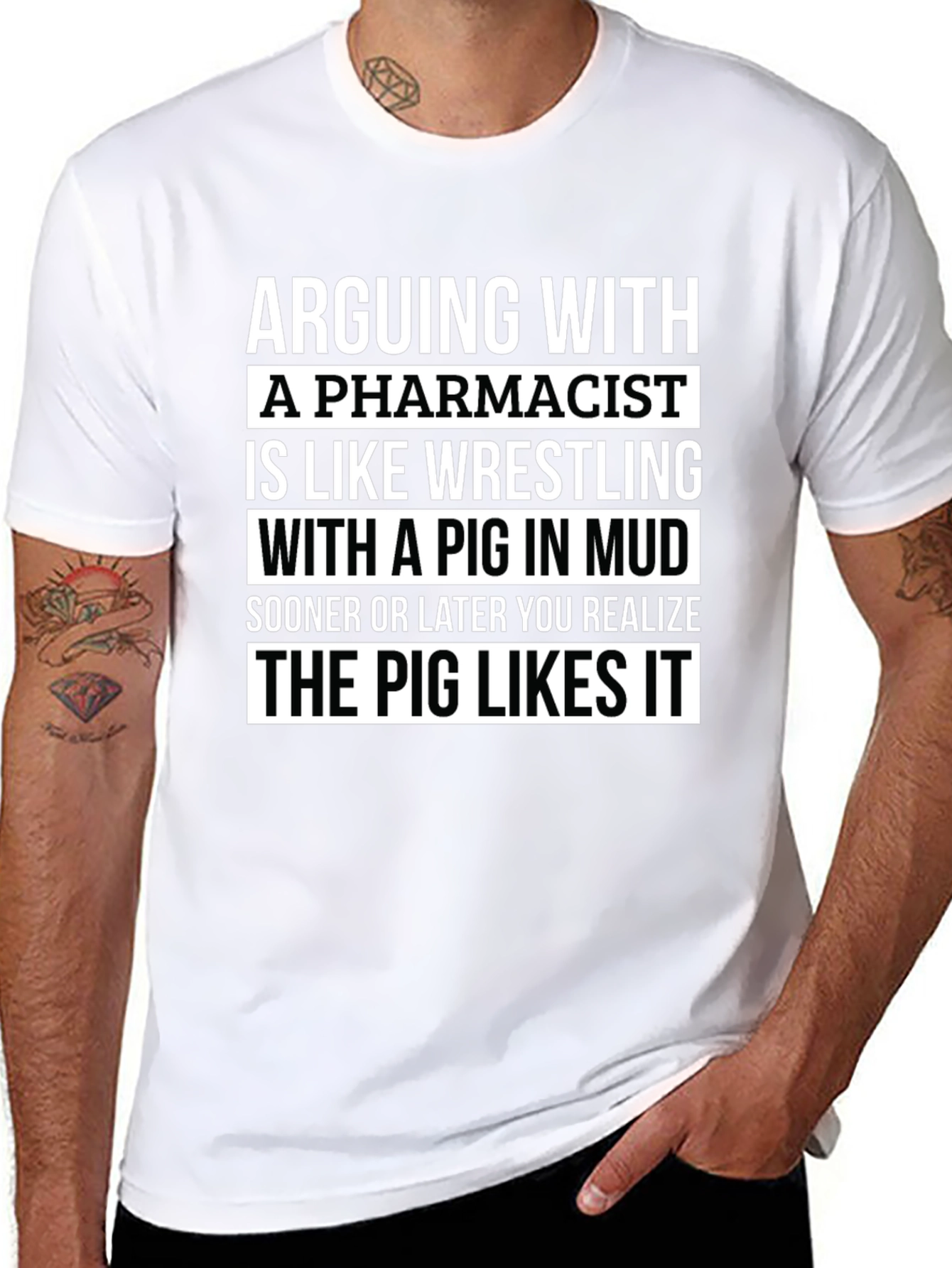 Pharmacist Pig in Mud T-Shirt