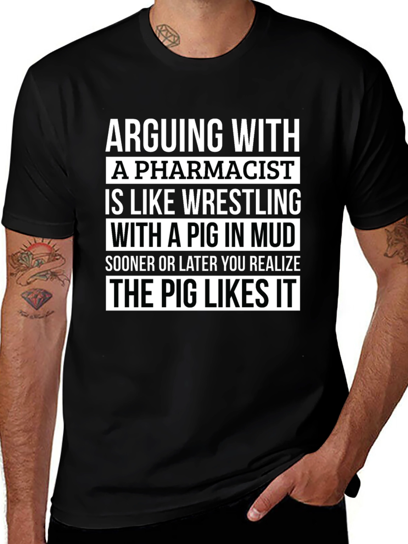 Pharmacist Pig in Mud T-Shirt