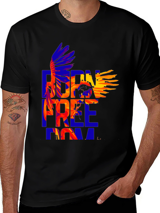 Born Free Eagle Graphic Tee - Stylish Cotton T-Shirt