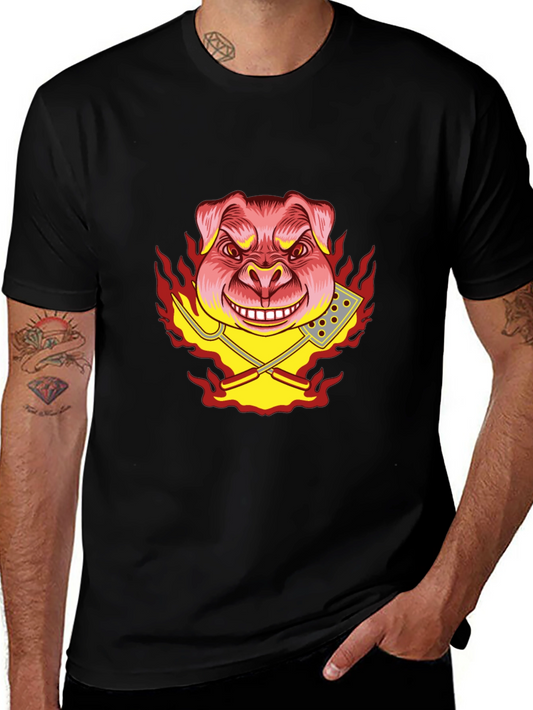 BBQ Pig Graphic Tee - Black T-Shirt