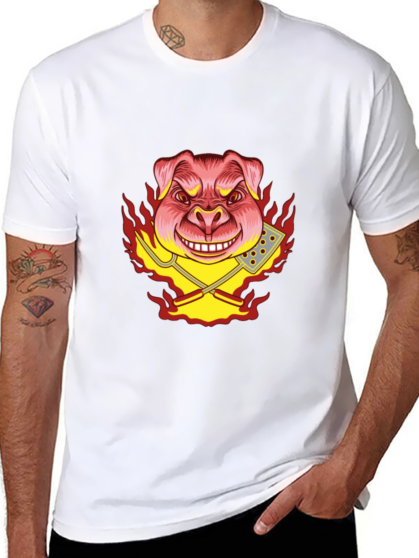BBQ Pig Graphic Tee - Black T-Shirt