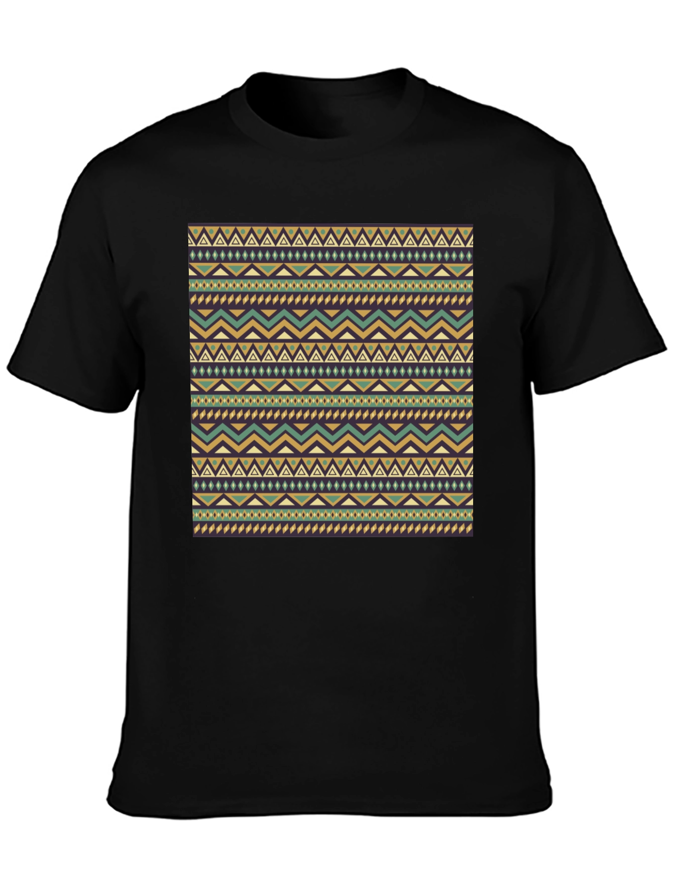 Tribal Pattern Black Tee