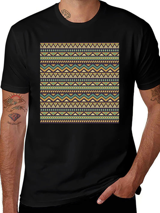 Tribal Pattern Black Tee