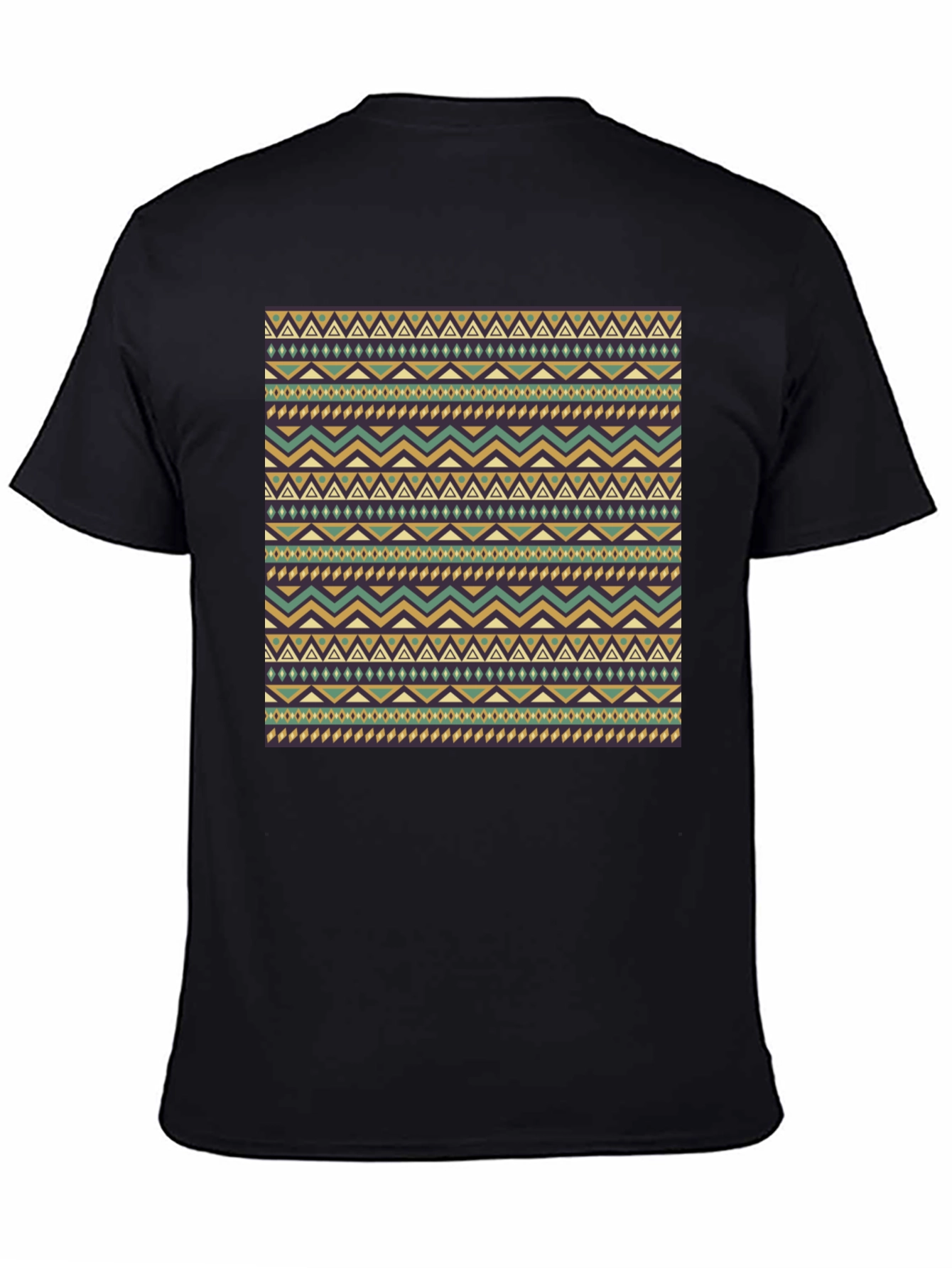 Tribal Pattern Black Tee