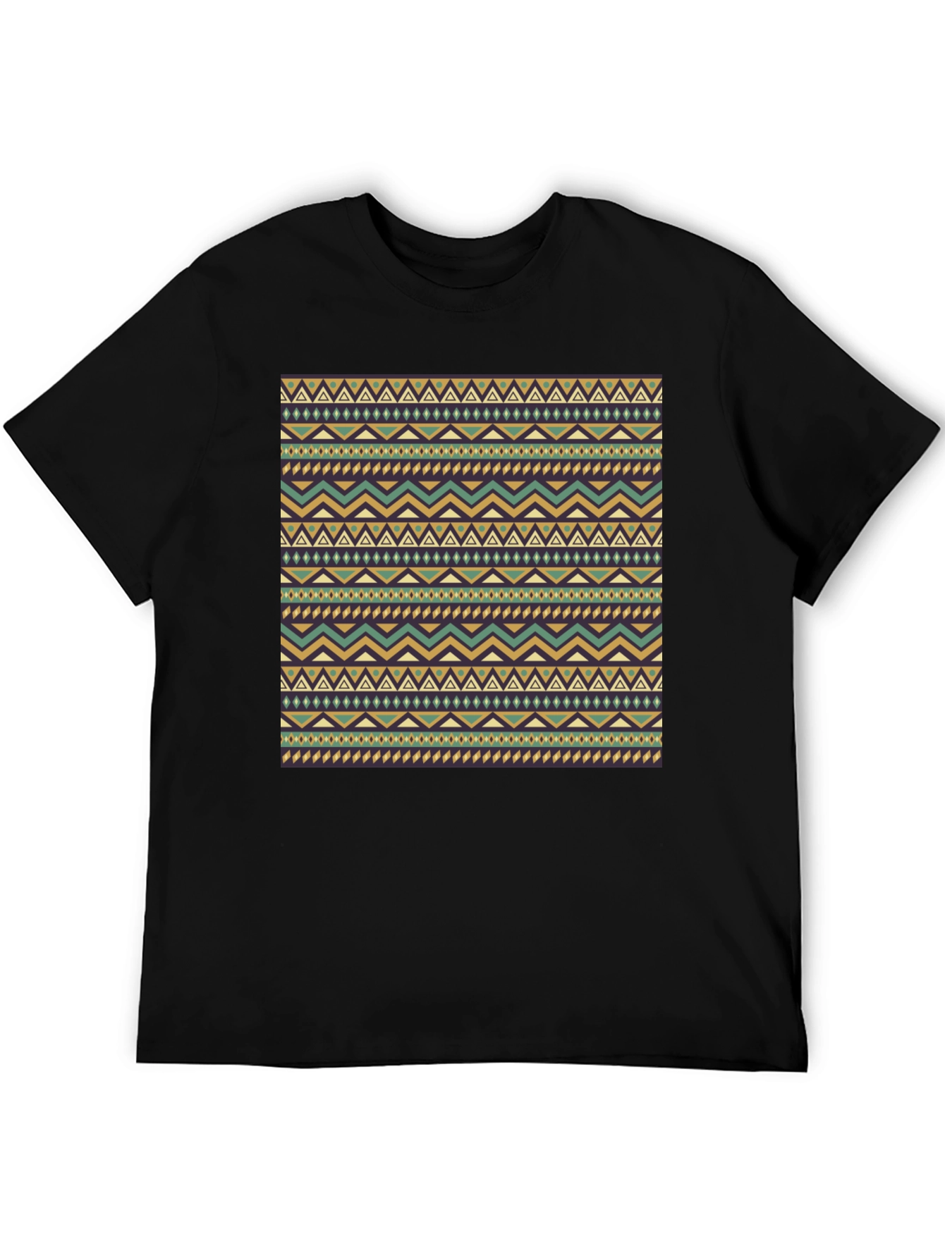 Tribal Pattern Black Tee