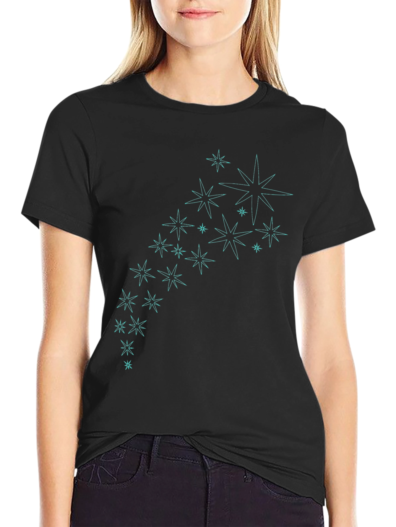 Star Burst Graphic Tee - Stylish Black T-Shirt