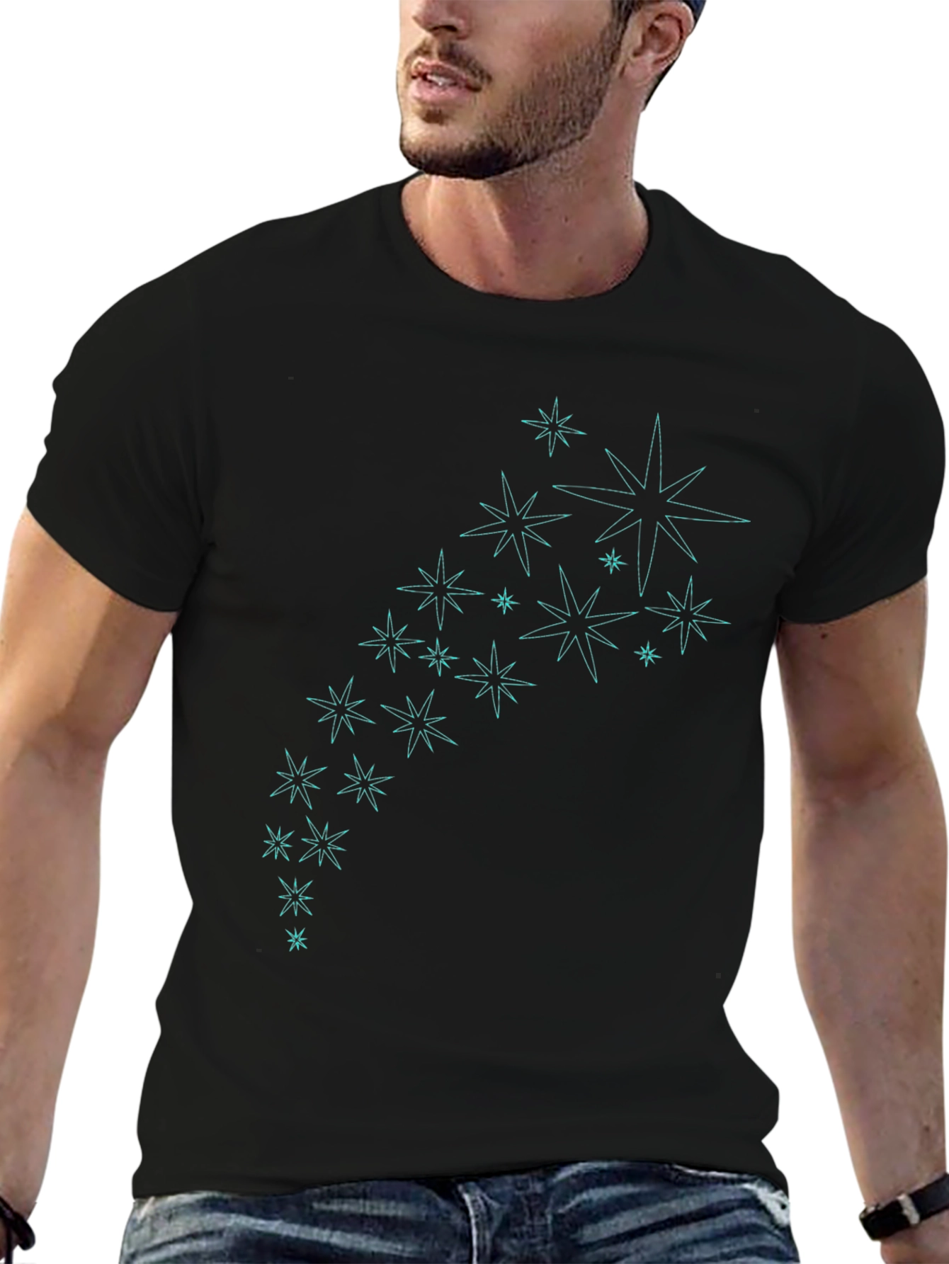 Star Burst Graphic Tee - Stylish Black T-Shirt
