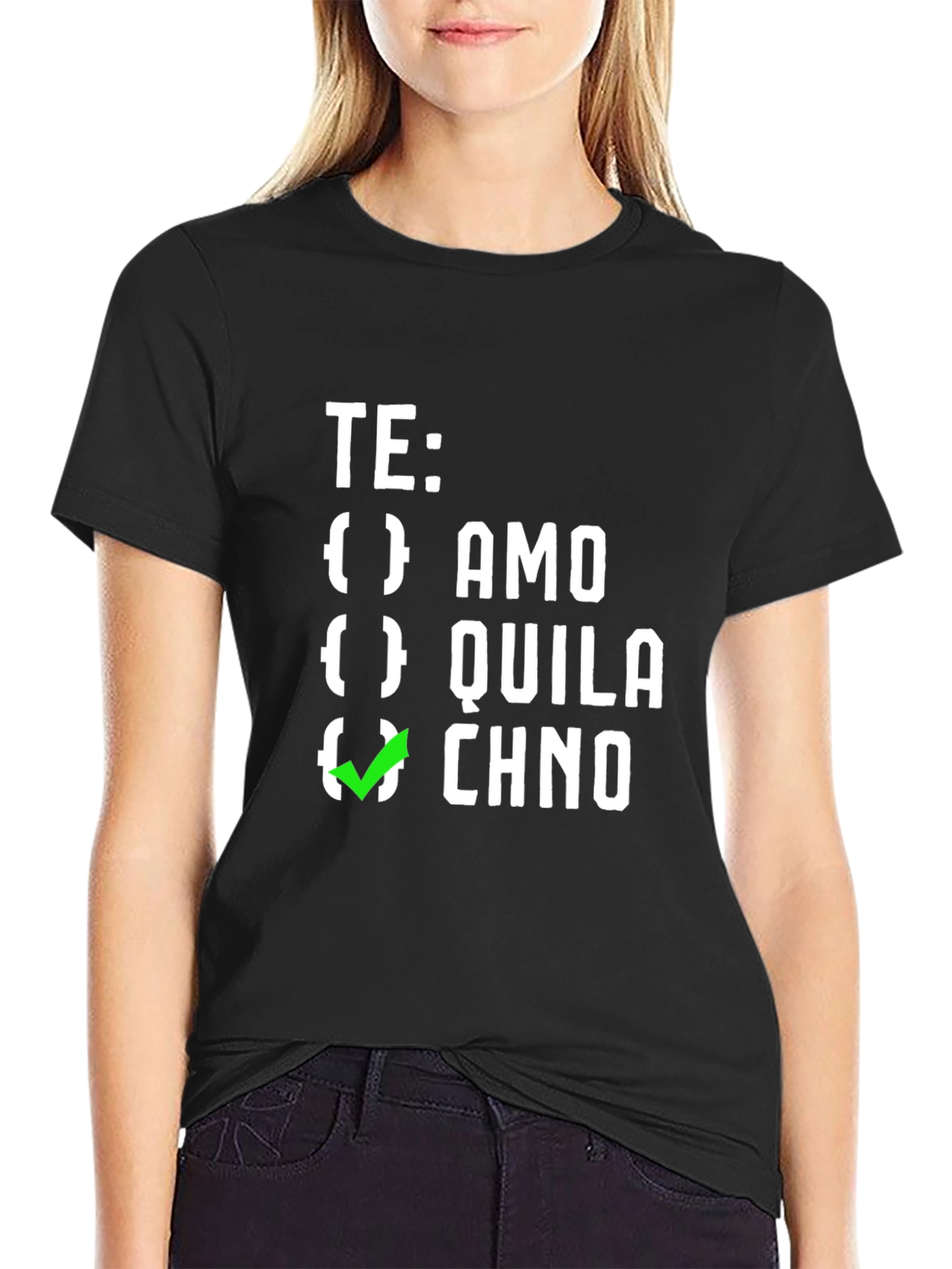 Funny Spanish Tequila Checkbox Graphic Tee