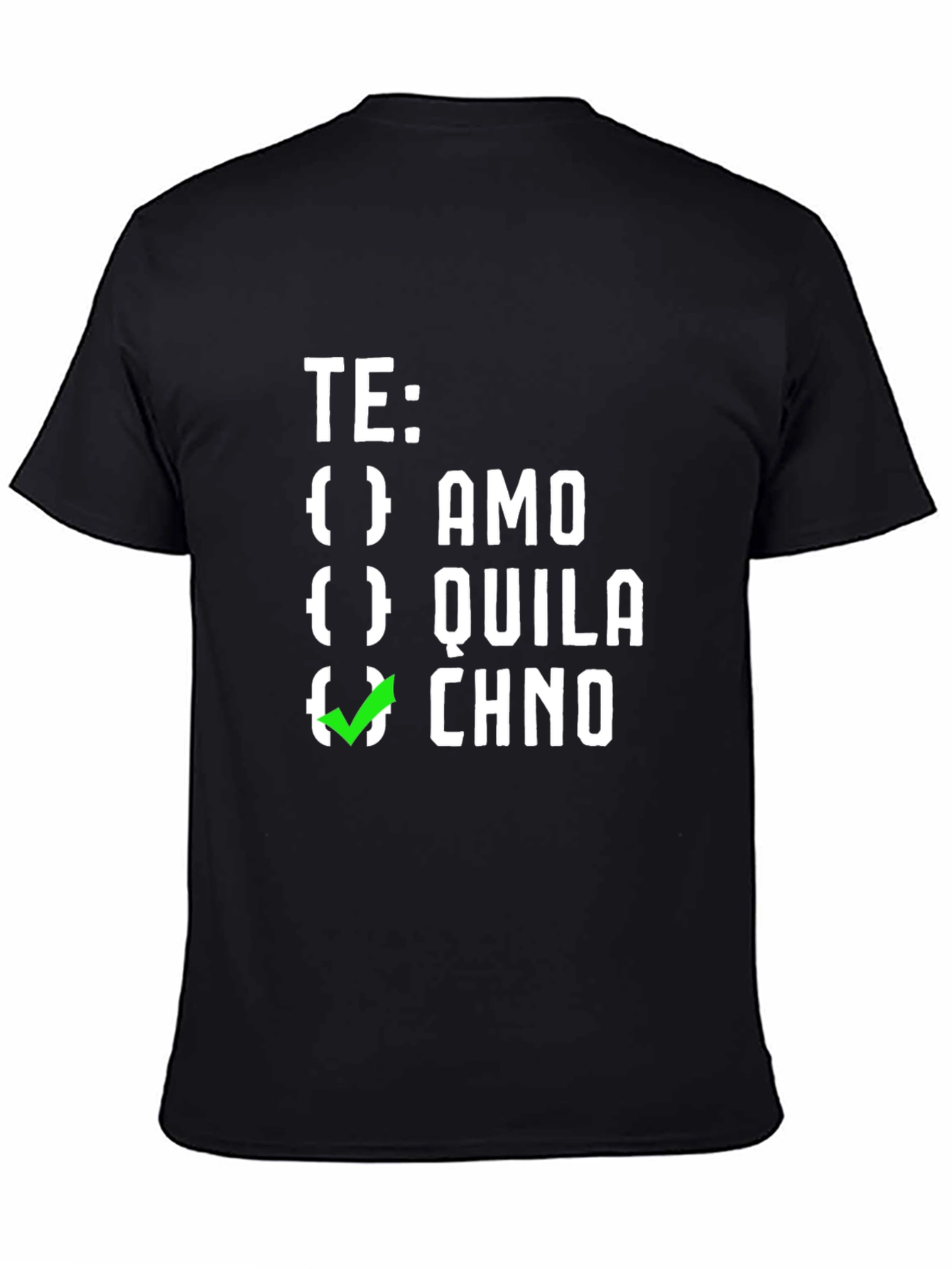 Funny Spanish Tequila Checkbox Graphic Tee