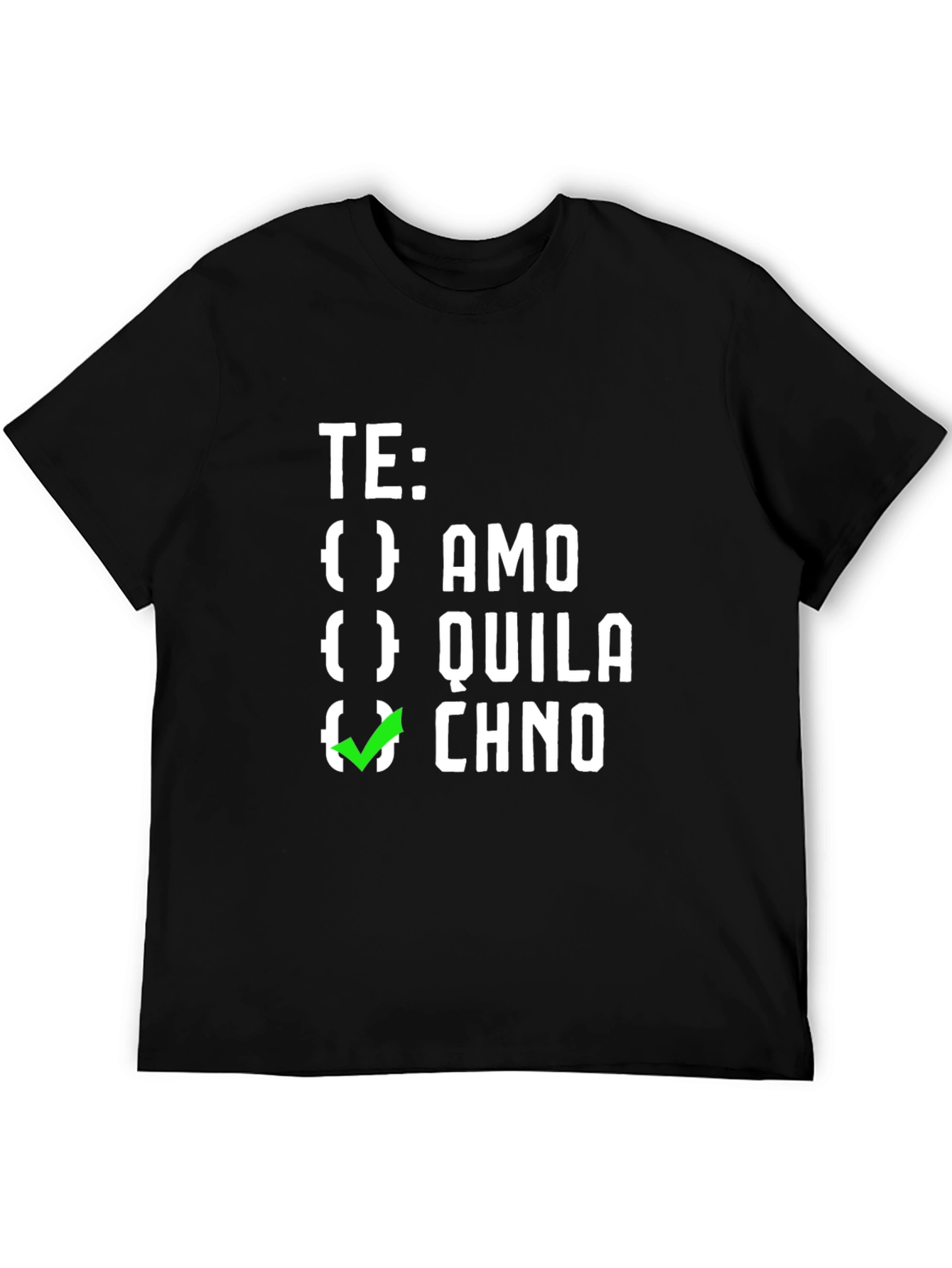 Funny Spanish Tequila Checkbox Graphic Tee