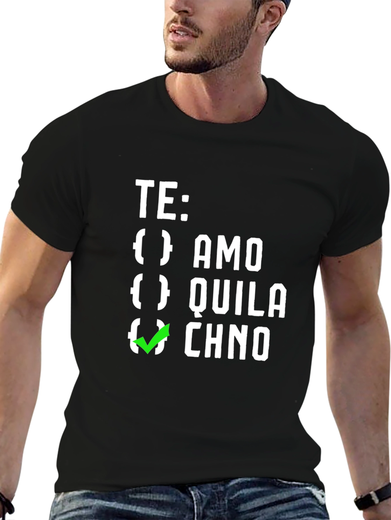 Funny Spanish Tequila Checkbox Graphic Tee