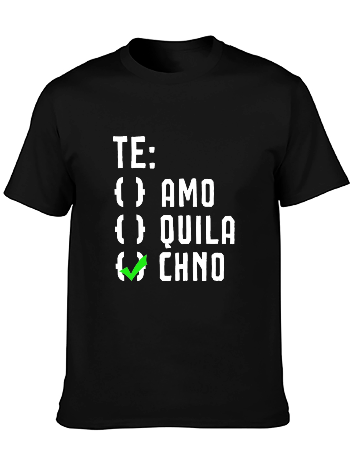 Funny Spanish Tequila Checkbox Graphic Tee