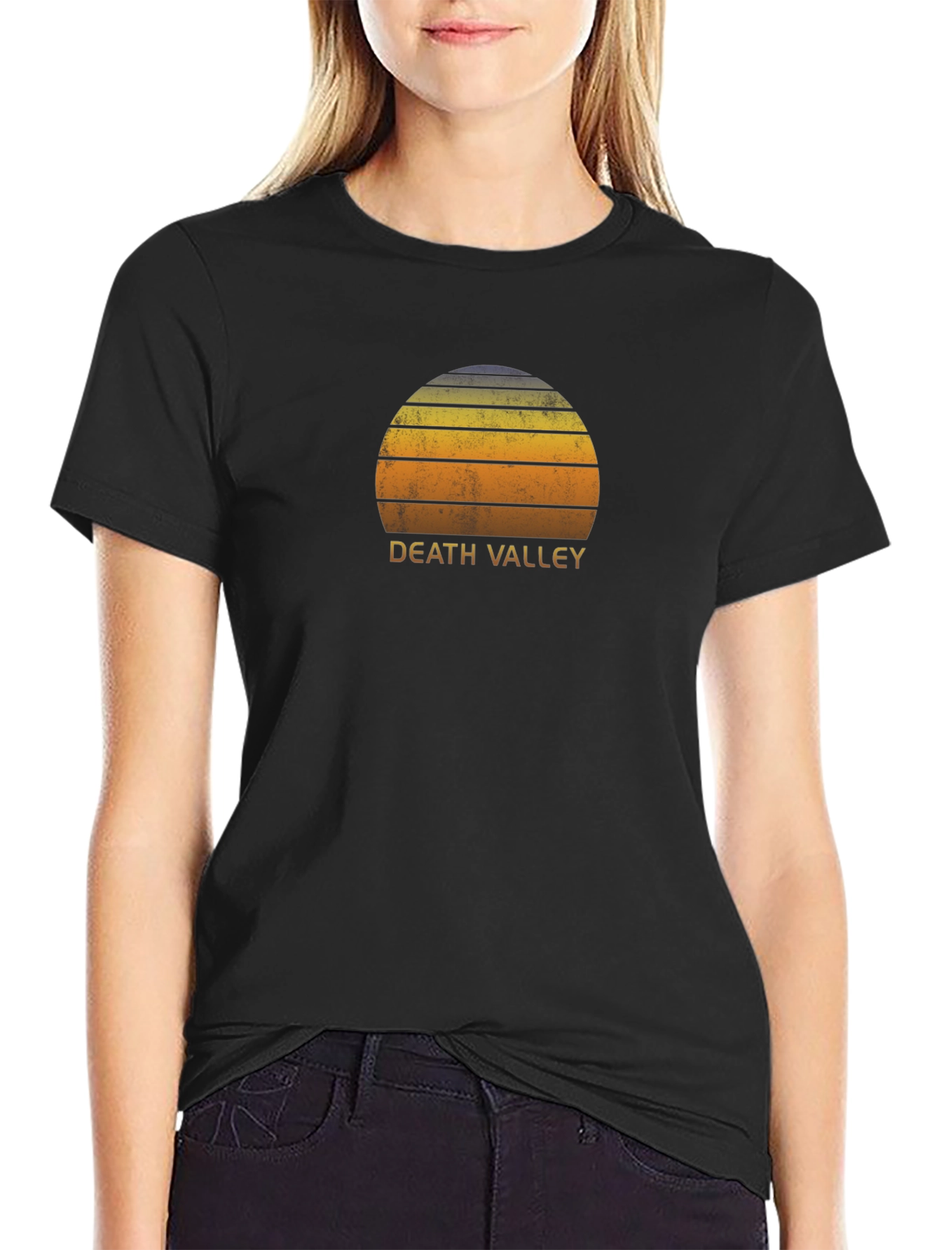 Death Valley Retro Sunset T-Shirt - Black