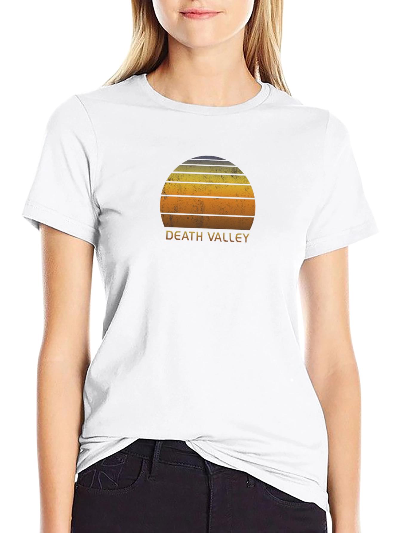 Death Valley Retro Sunset T-Shirt - Black