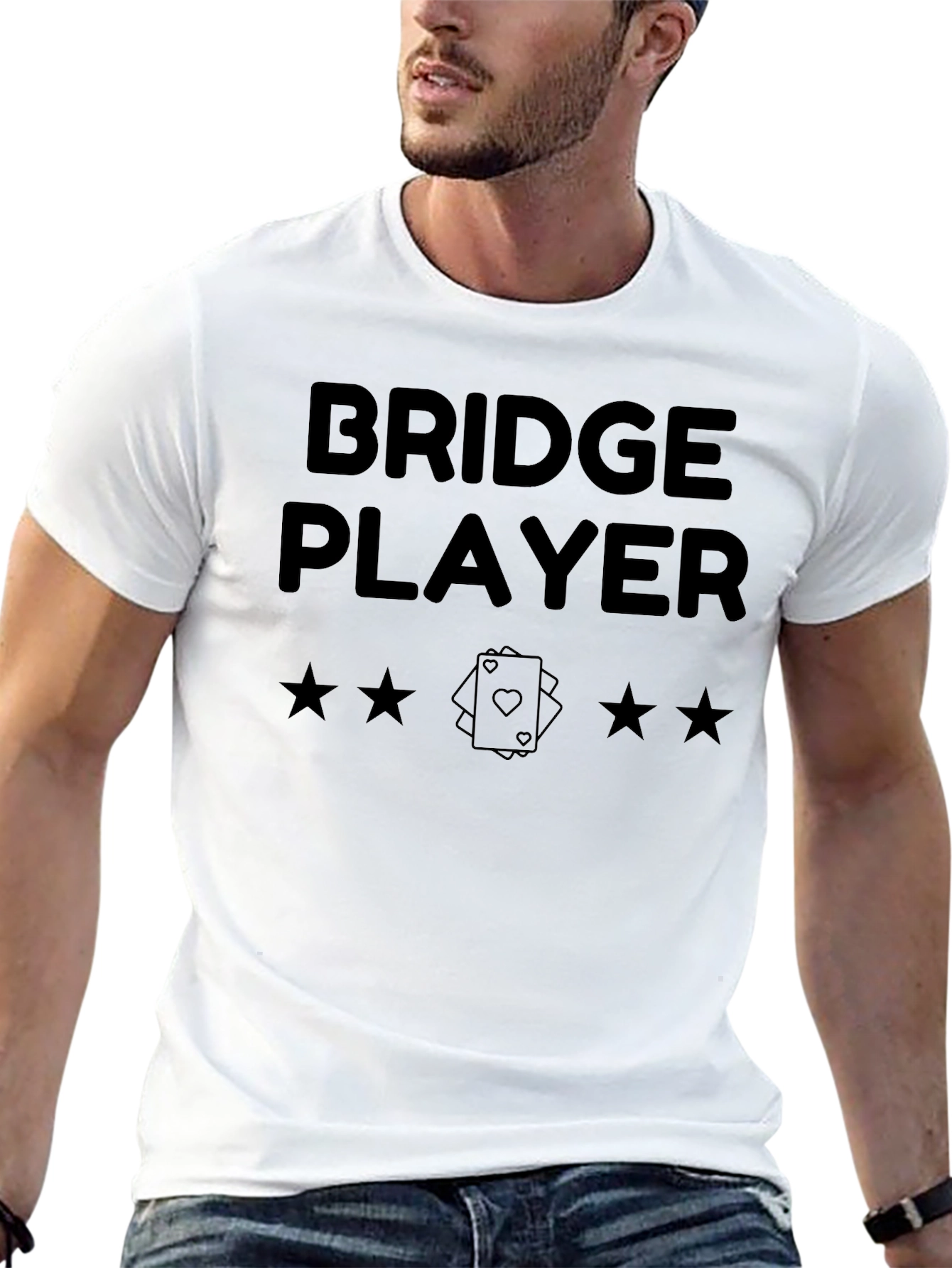 Bridge Player Graphic T-Shirt - Card Game Design