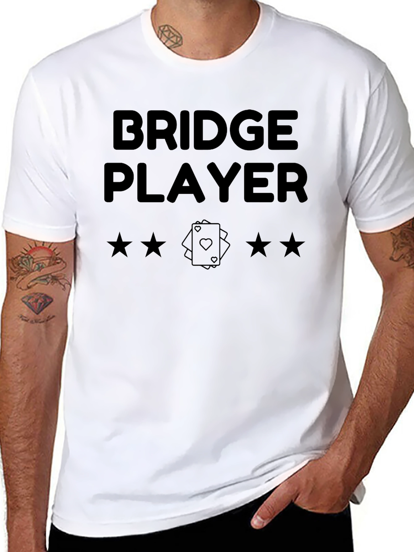Bridge Player Graphic T-Shirt - Card Game Design