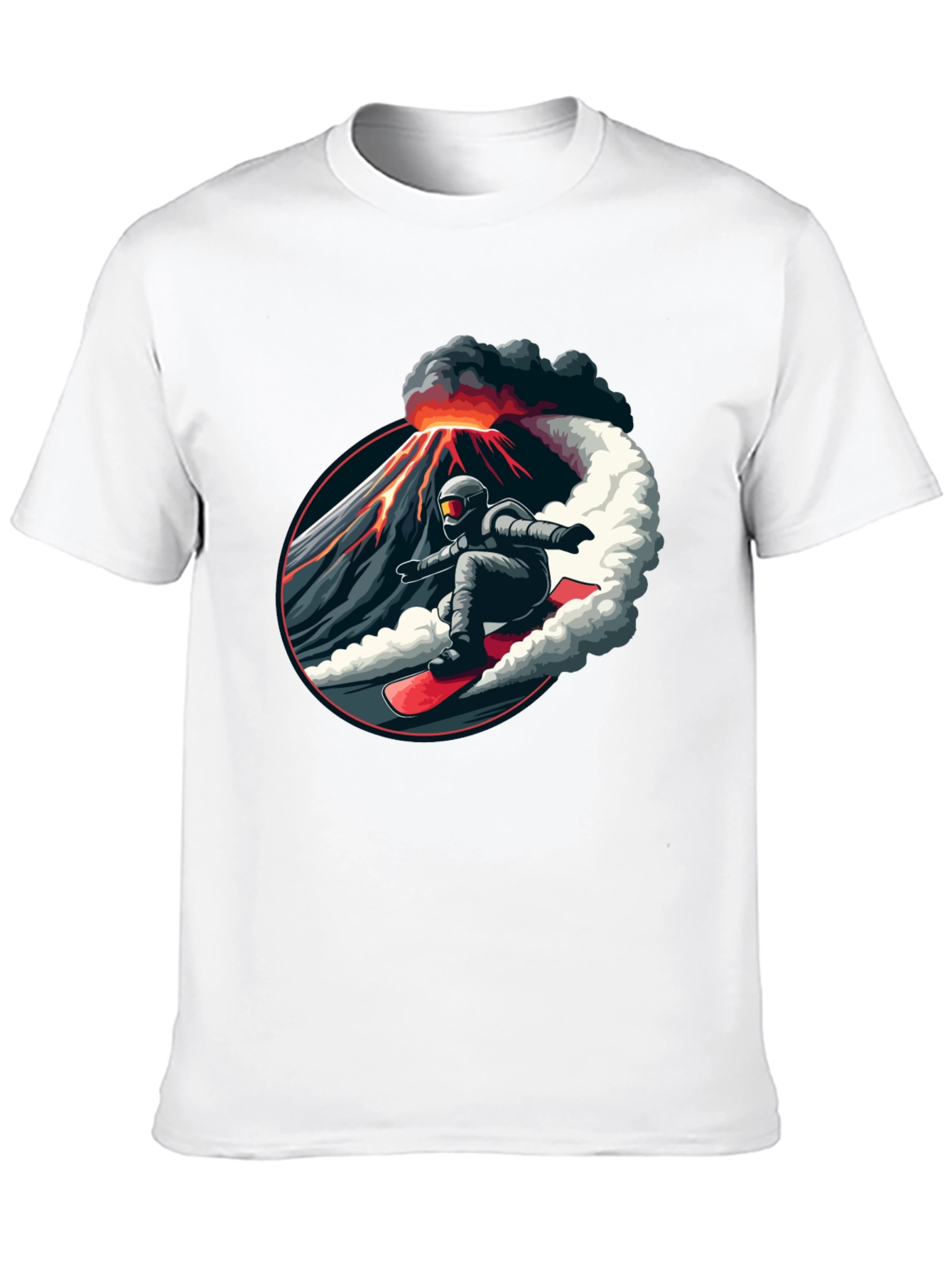 Volcano Snowboarder Black T-Shirt