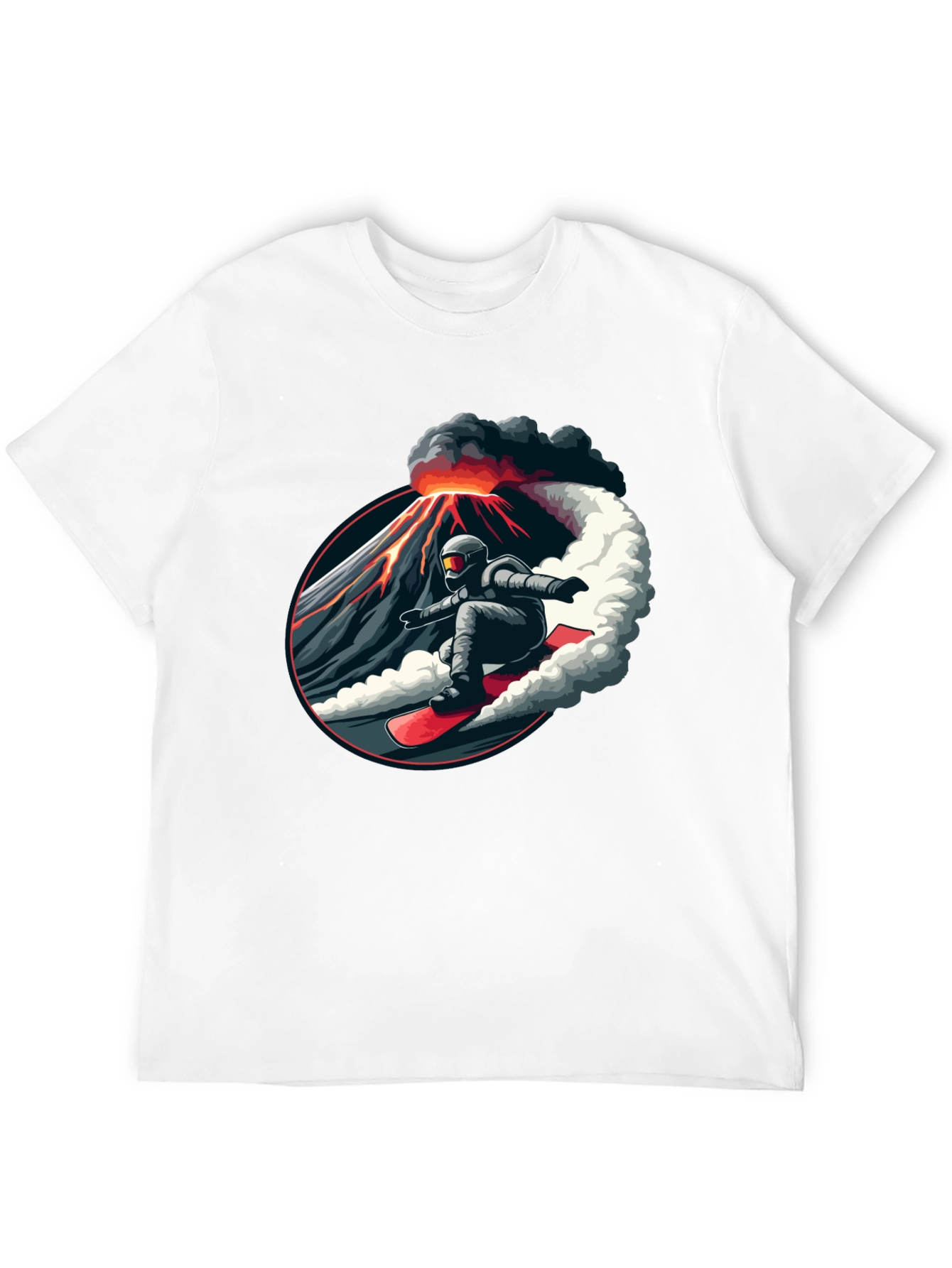 Volcano Snowboarder Black T-Shirt