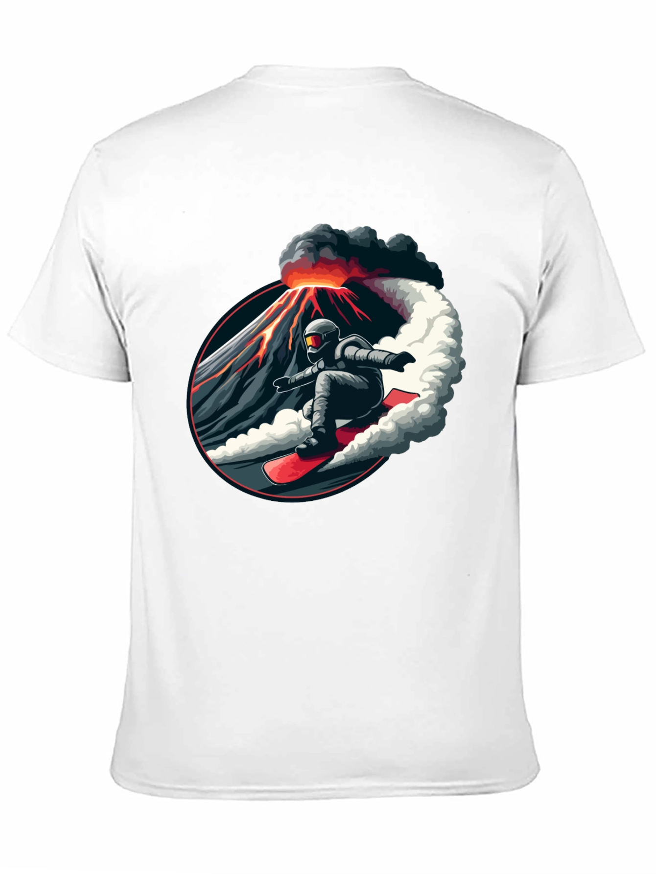 Volcano Snowboarder Black T-Shirt