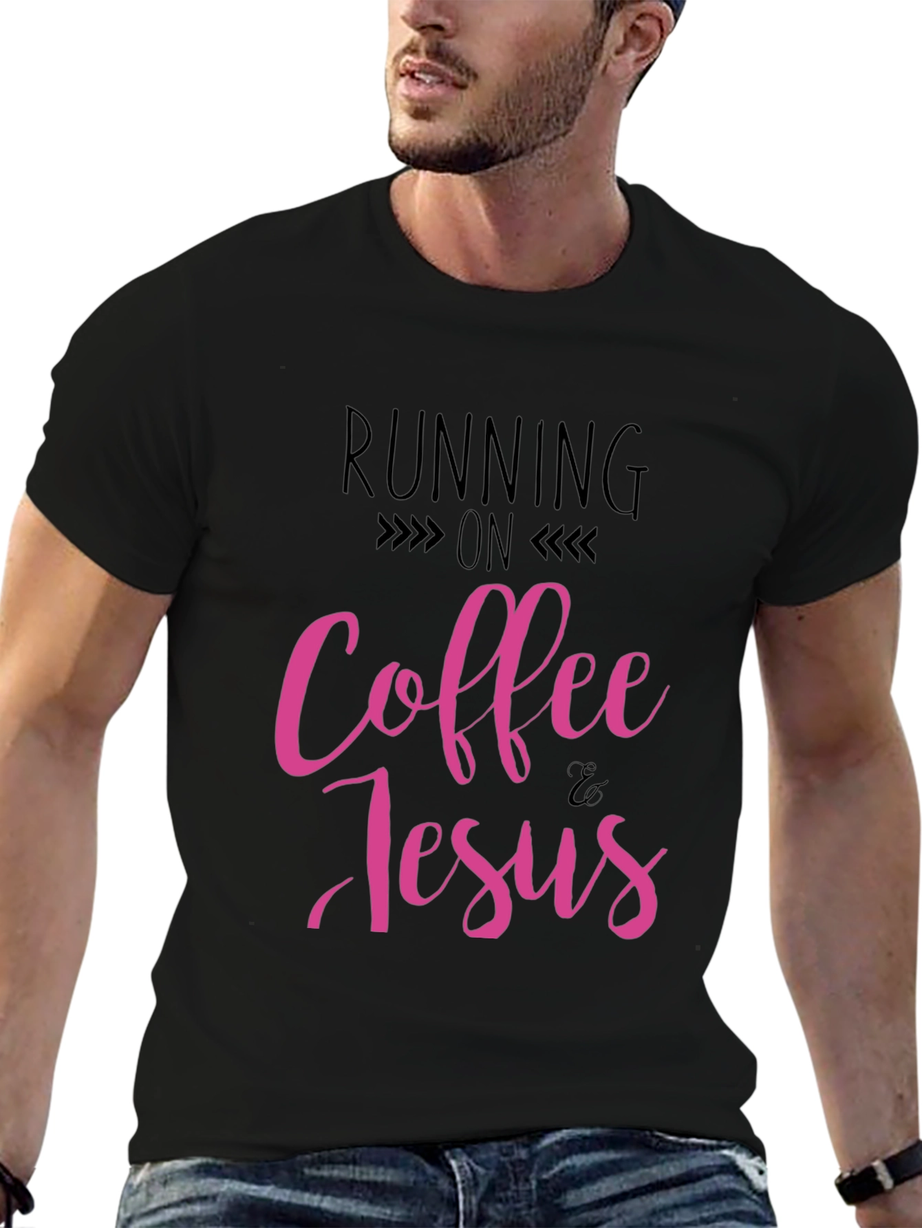 Running on Coffee & Jesus Black T-Shirt