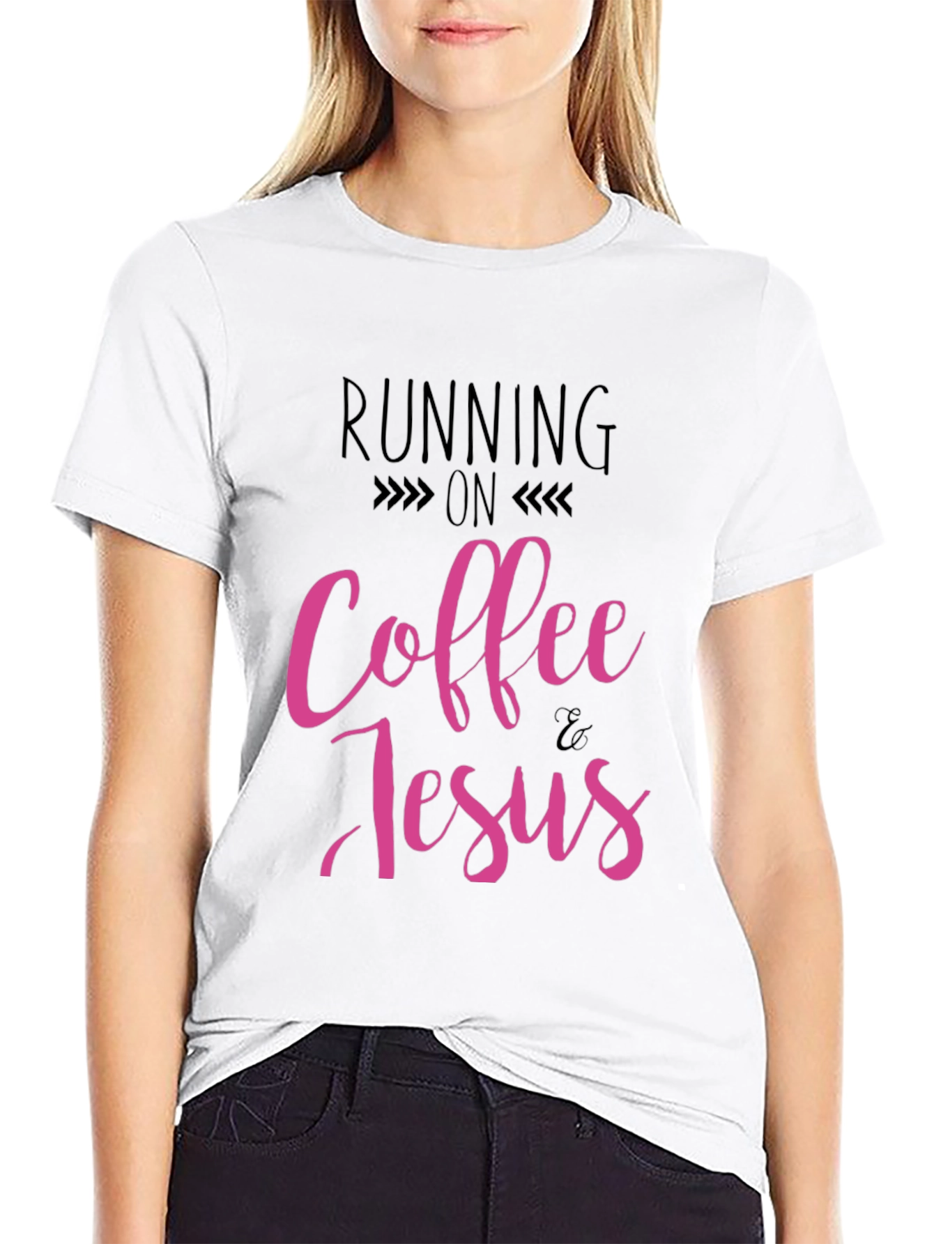 Running on Coffee & Jesus Black T-Shirt