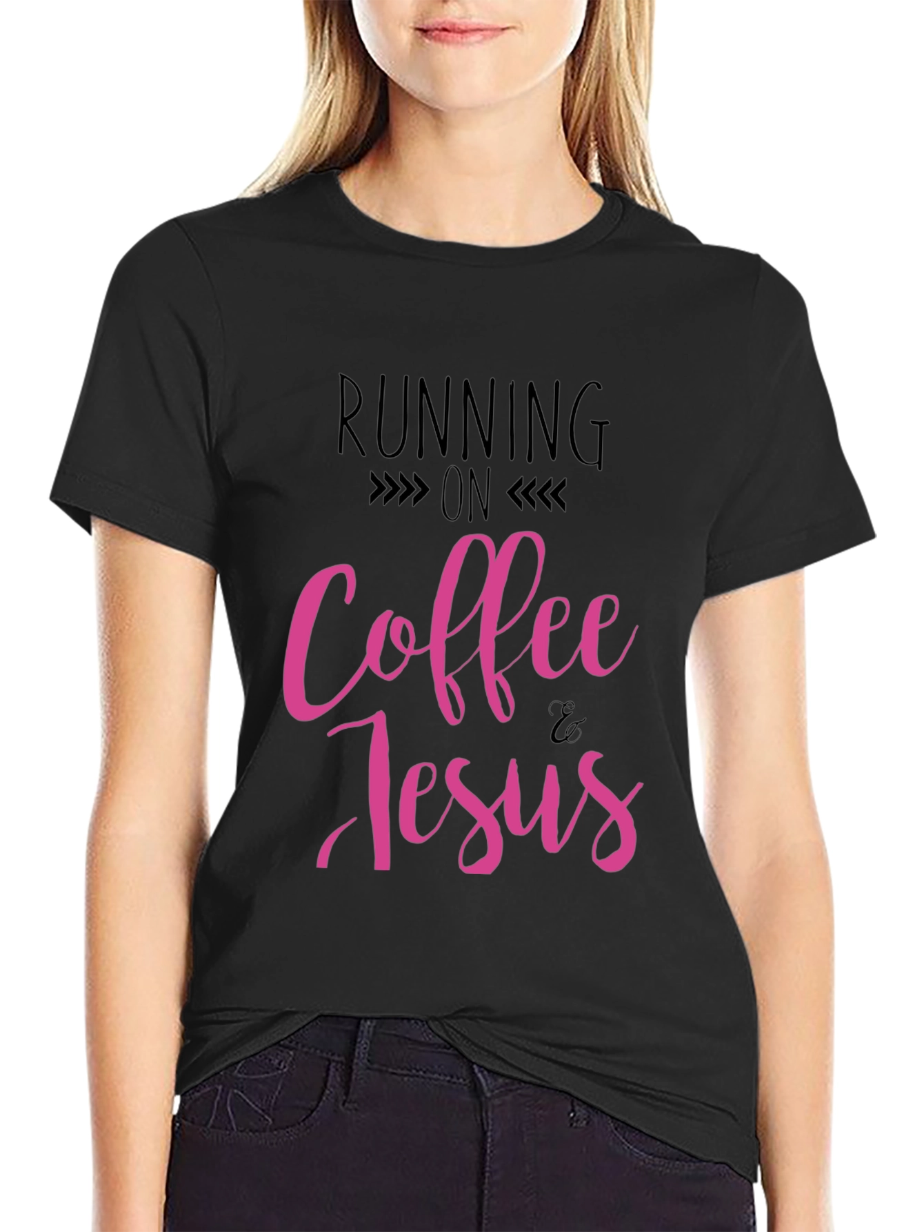 Running on Coffee & Jesus Black T-Shirt