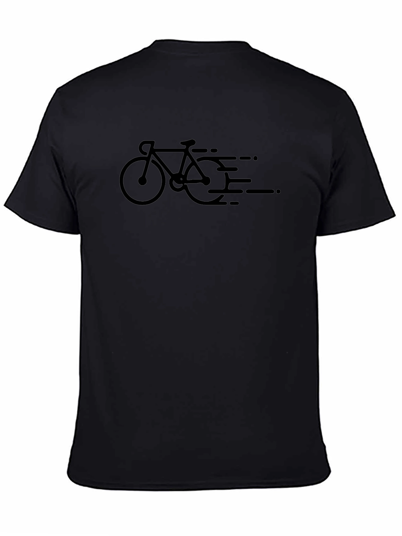 Speeding Bicycle Graphic Tee - Black Cotton