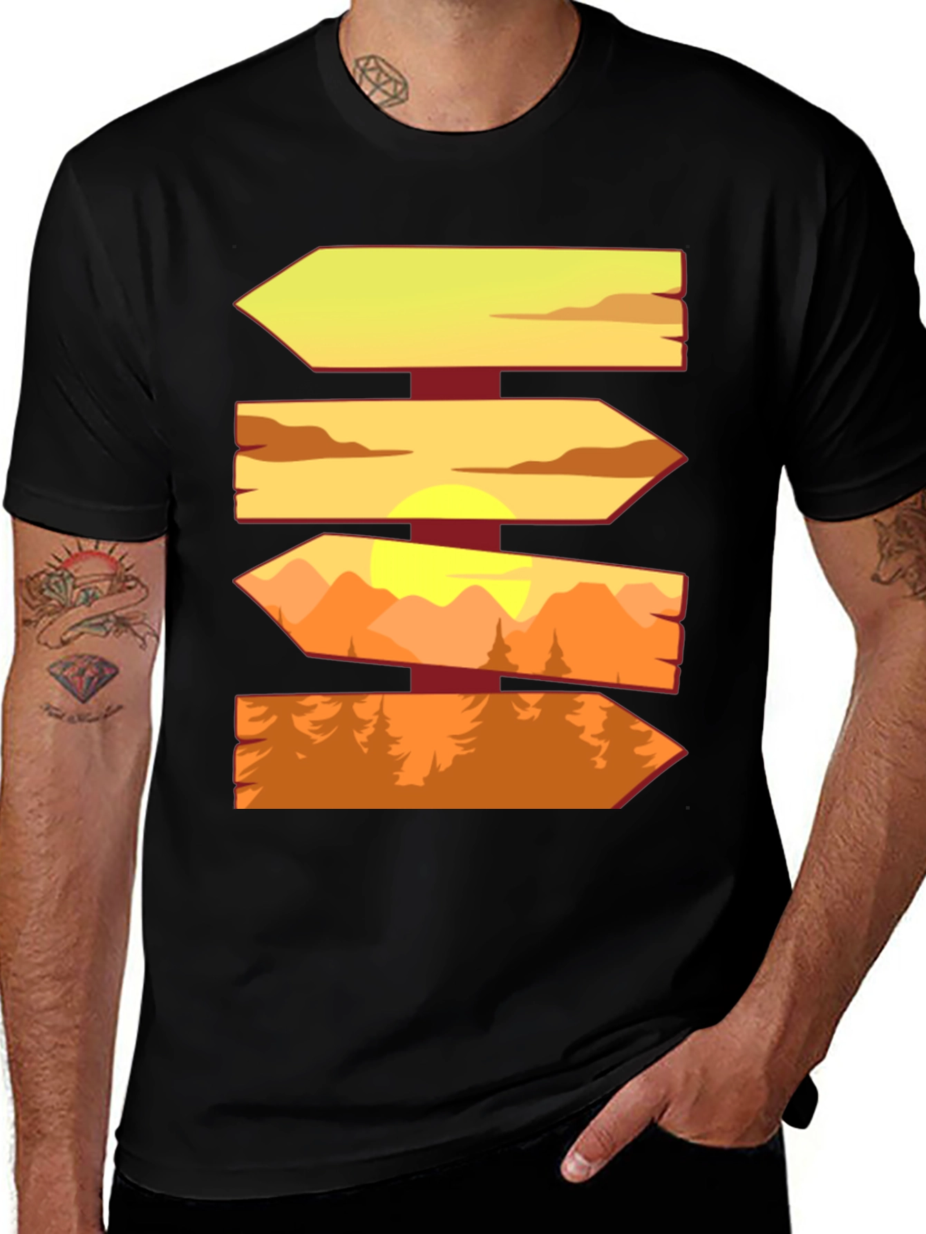 Wooden Signpost Direction T-Shirt