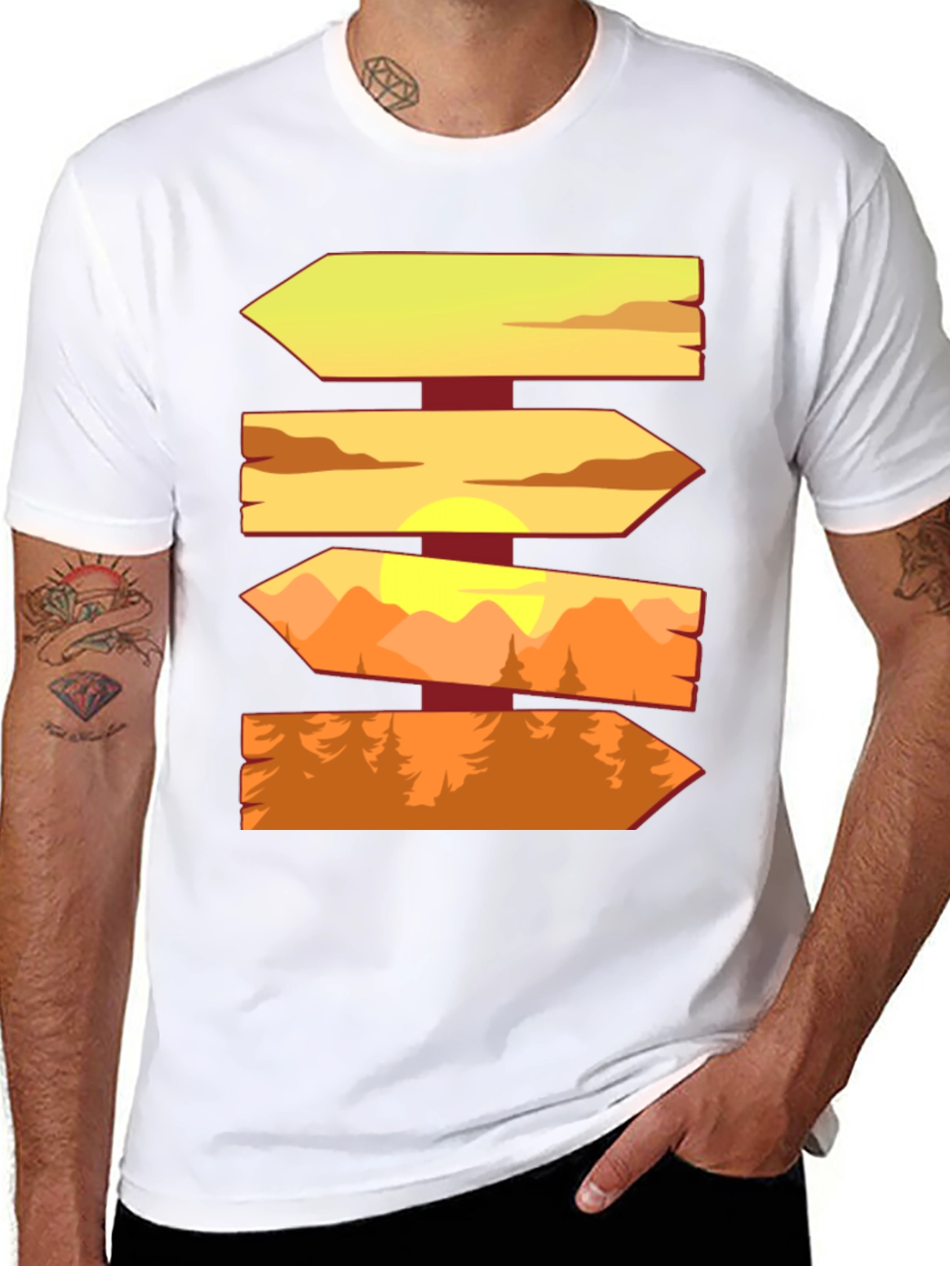 Wooden Signpost Direction T-Shirt