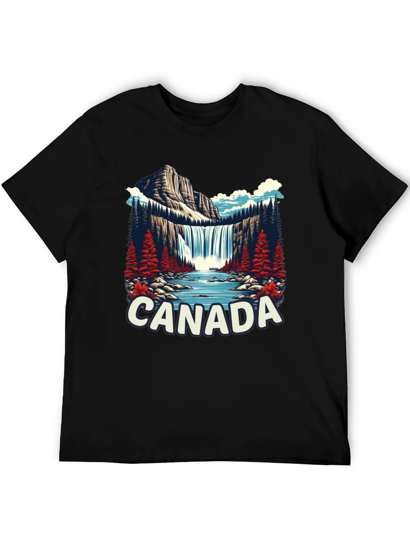 Canada Waterfall Graphic Tee - Nature Inspired T-Shirt