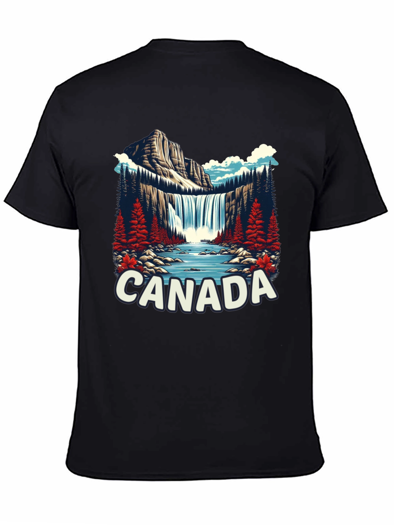 Canada Waterfall Graphic Tee - Nature Inspired T-Shirt