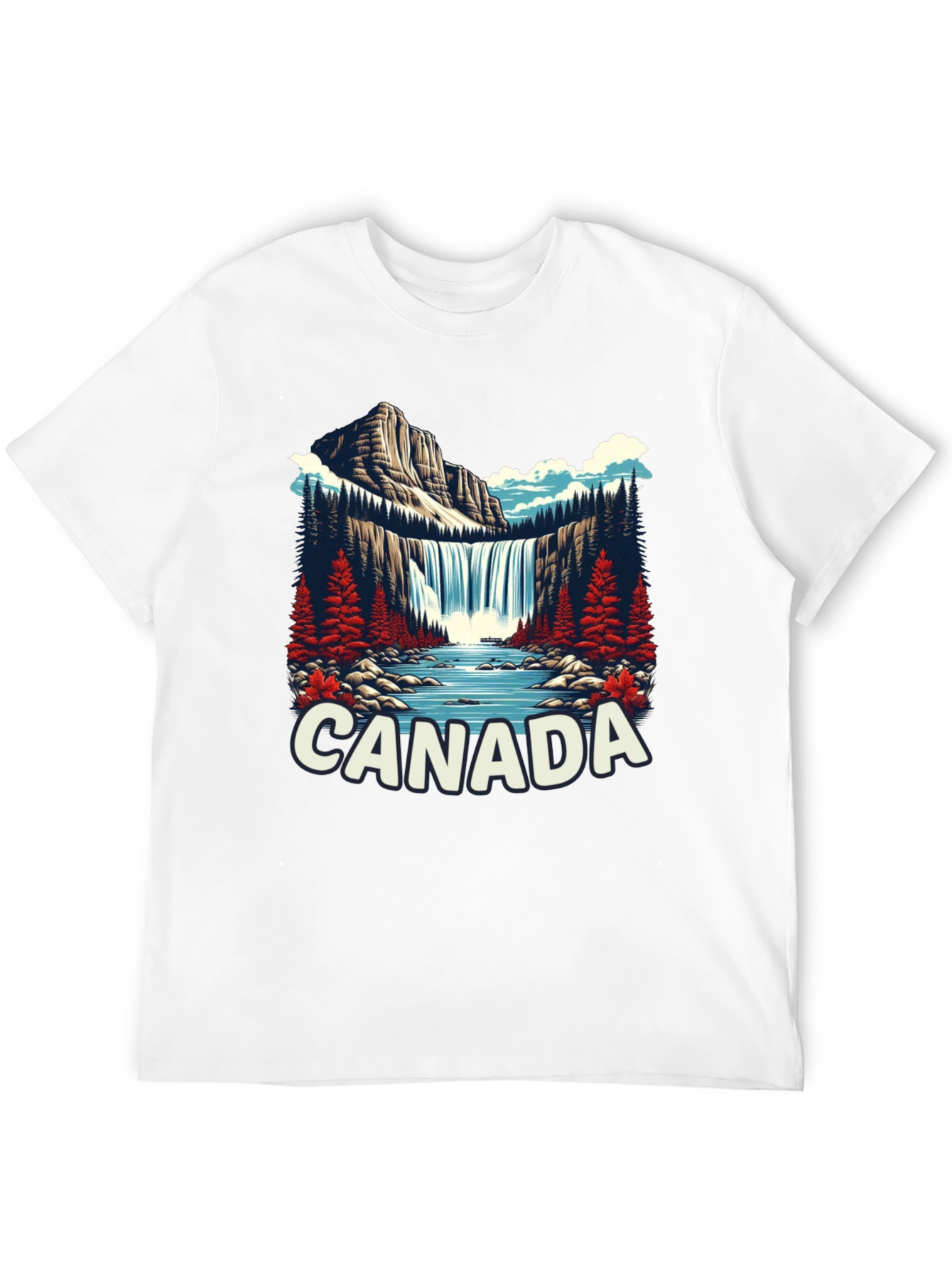 Canada Waterfall Graphic Tee - Nature Inspired T-Shirt