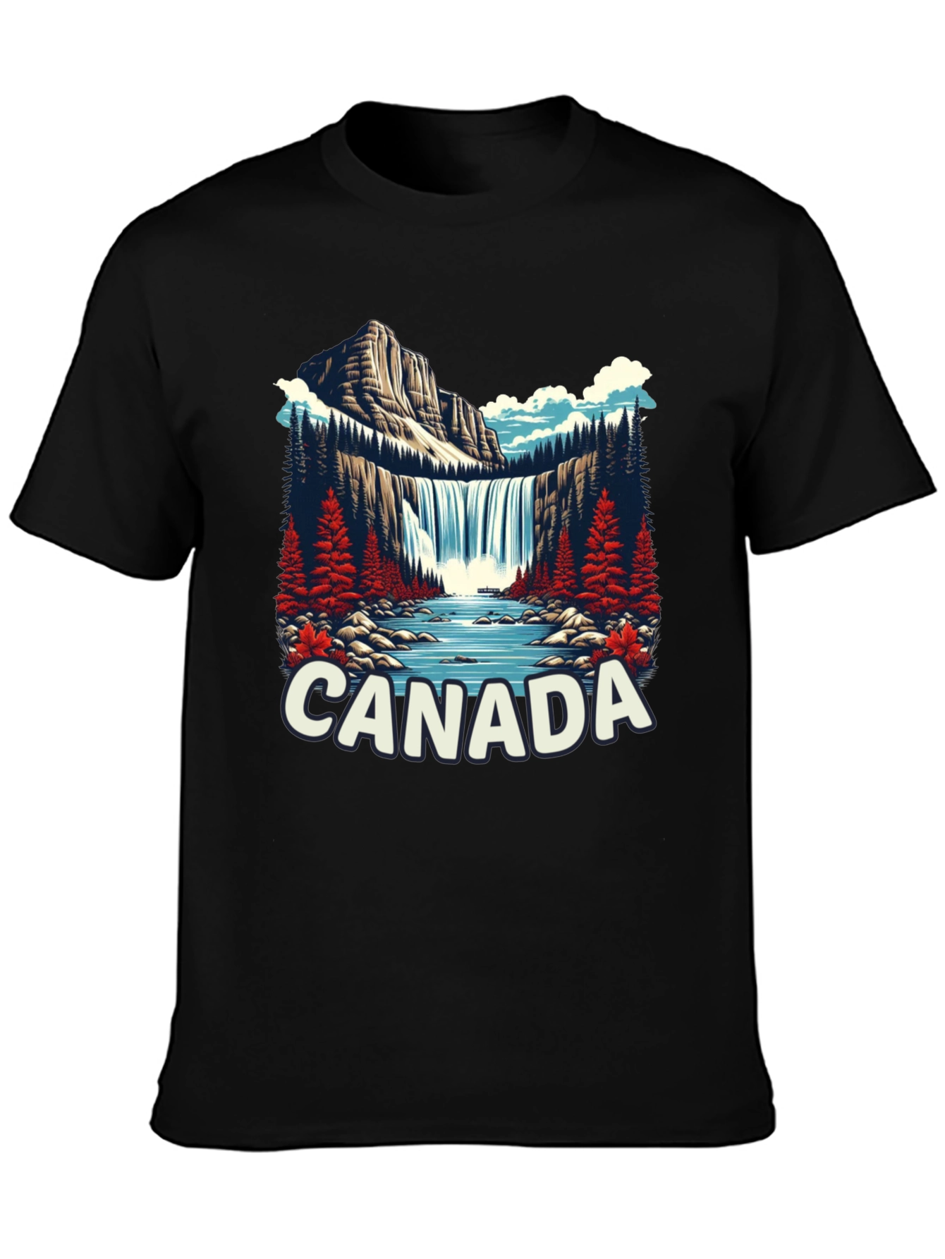 Canada Waterfall Graphic Tee - Nature Inspired T-Shirt