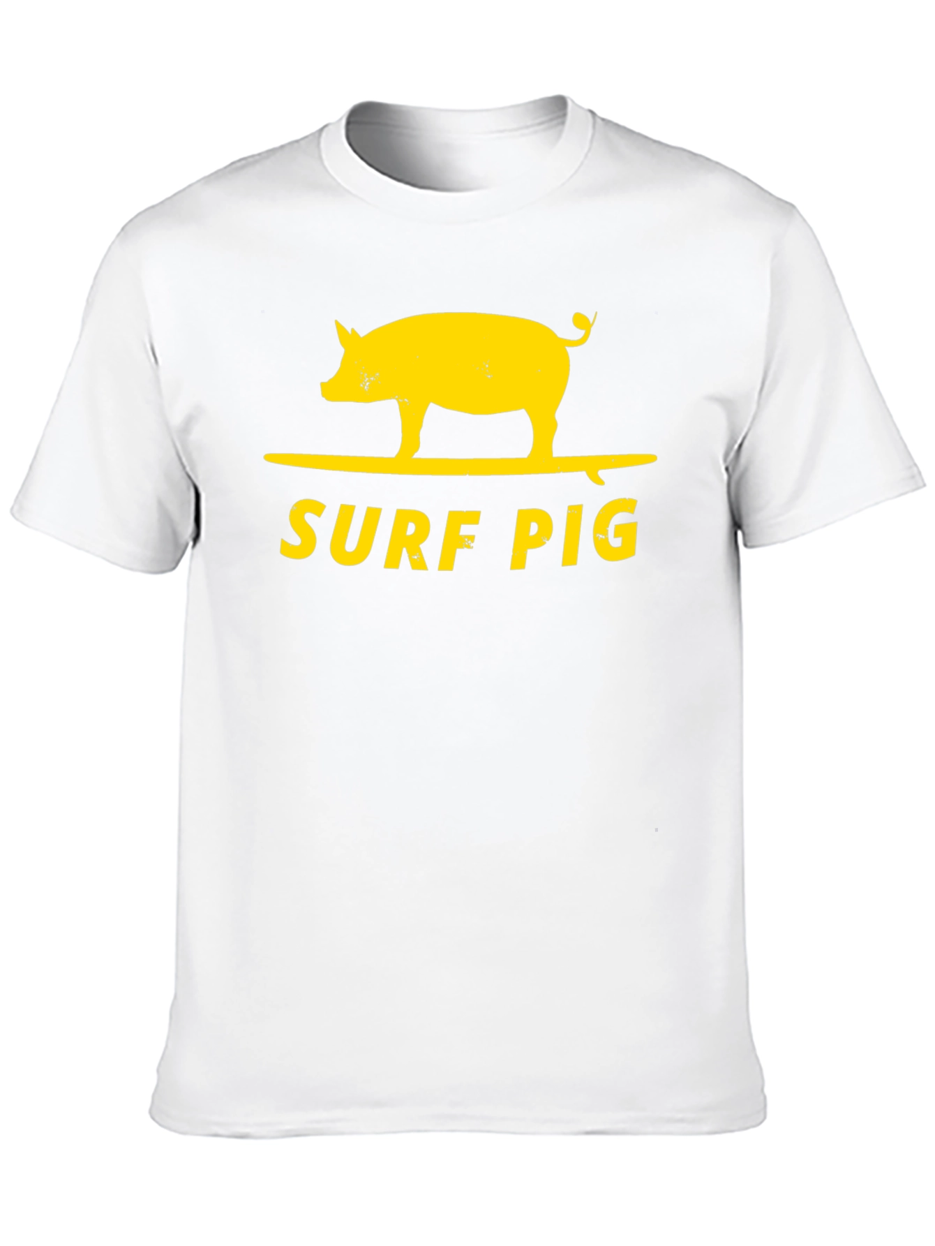 Surf Pig T-Shirt - Black Cotton Graphic Tee