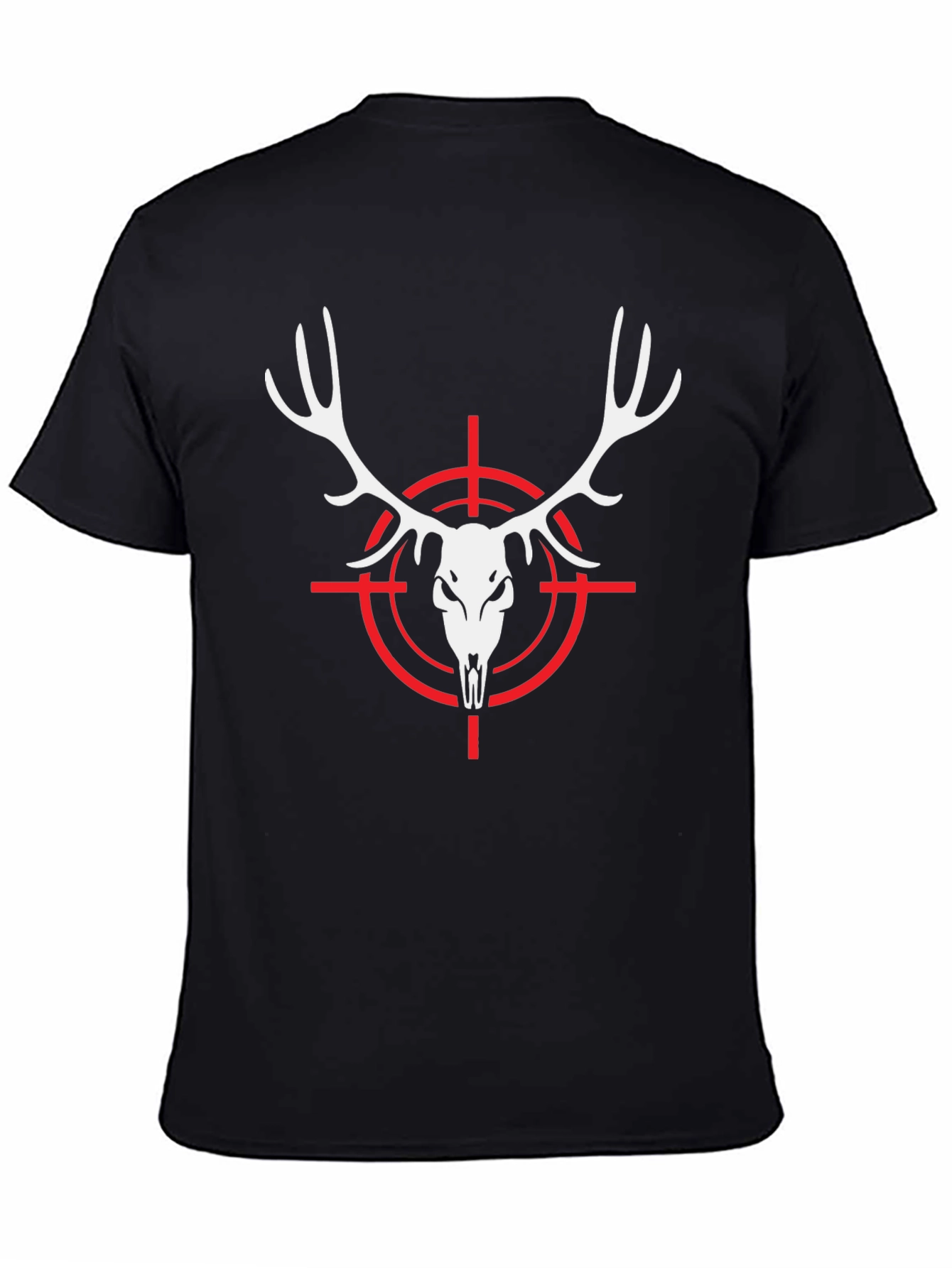 Deer Skull Target Black T-Shirt Hunting