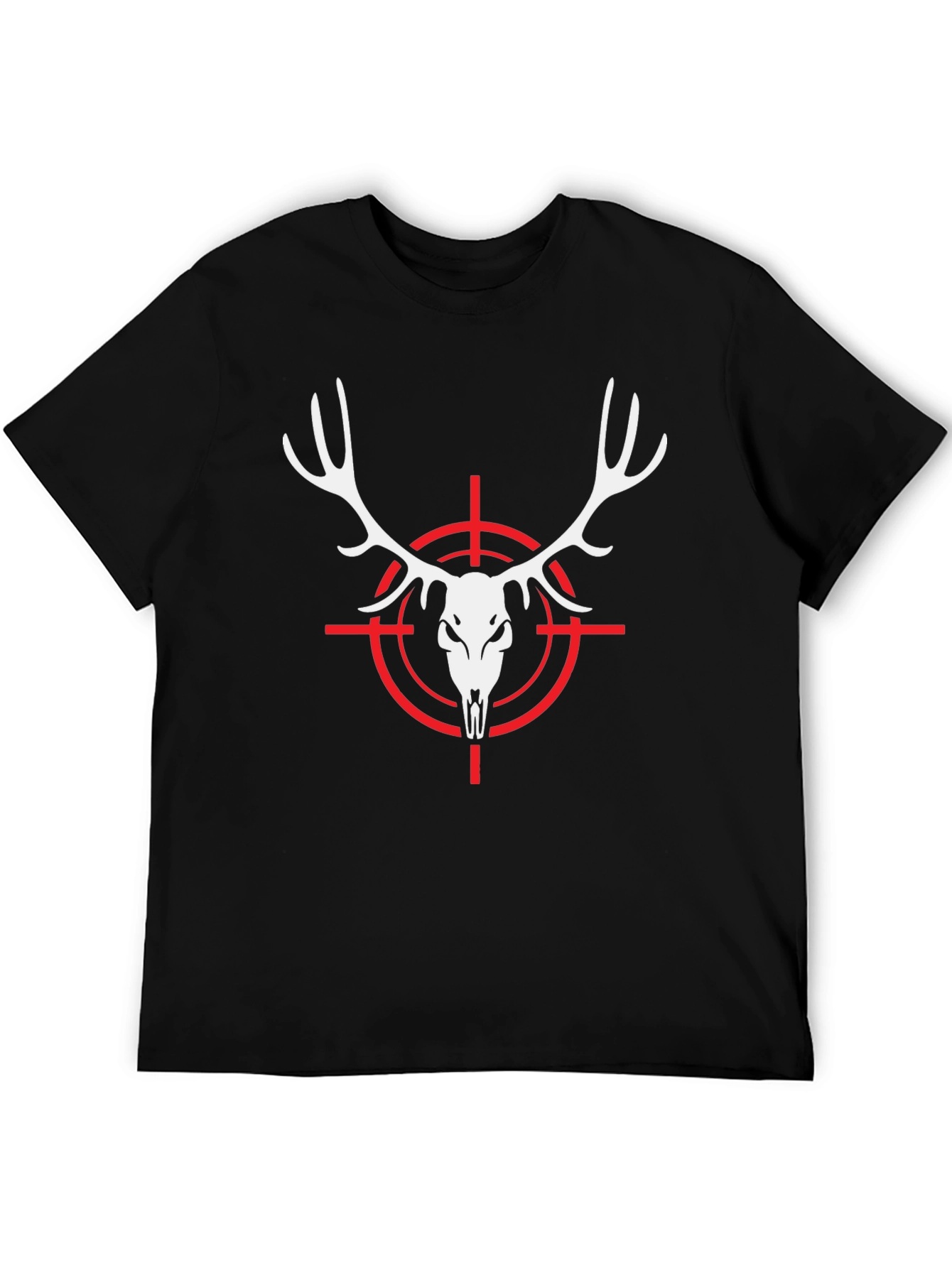 Deer Skull Target Black T-Shirt Hunting
