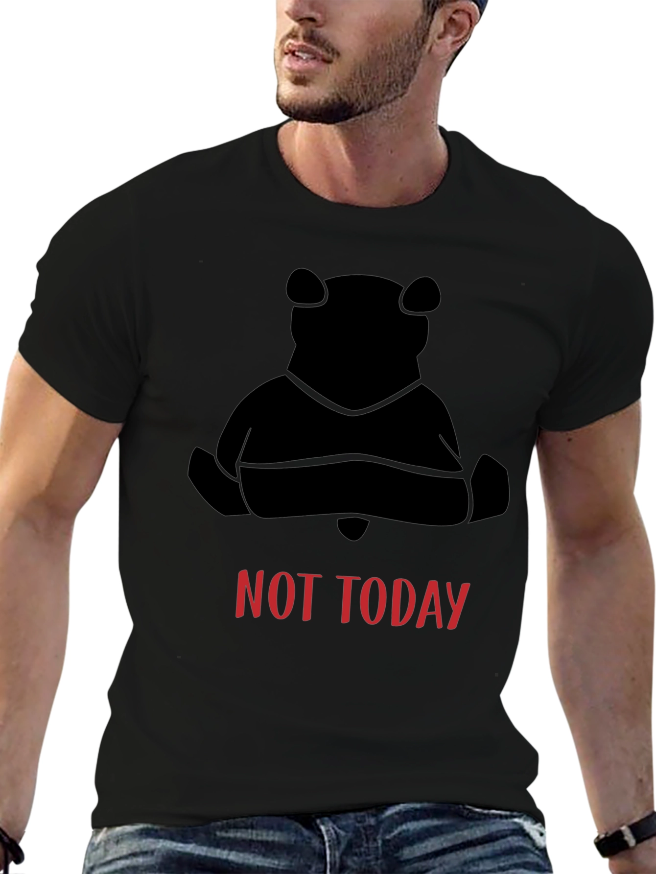Not Today Bear Black T-Shirt