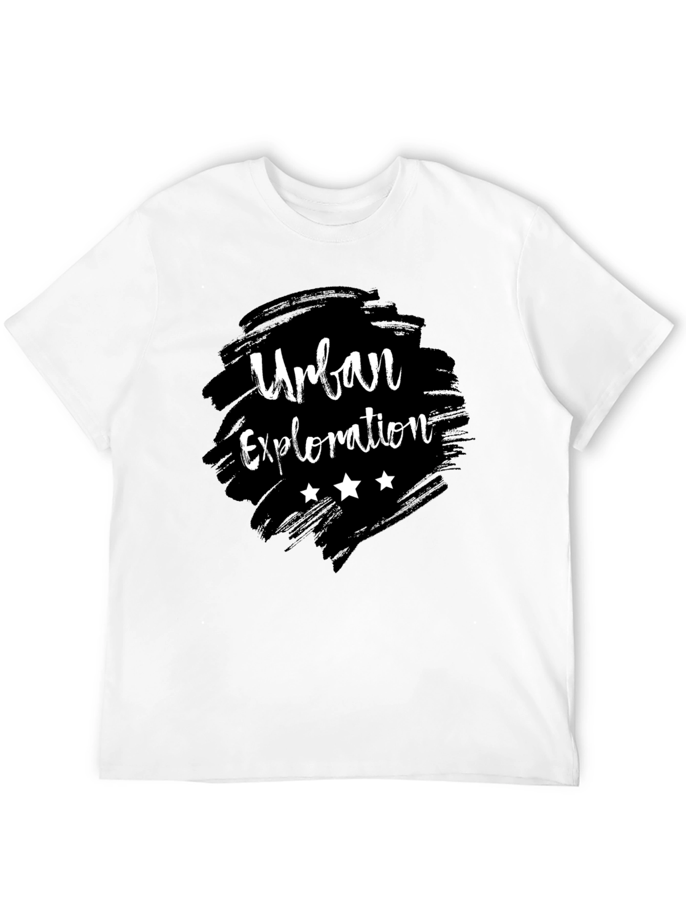 Urban Exploration Graphic Tee - Black Cotton T-Shirt